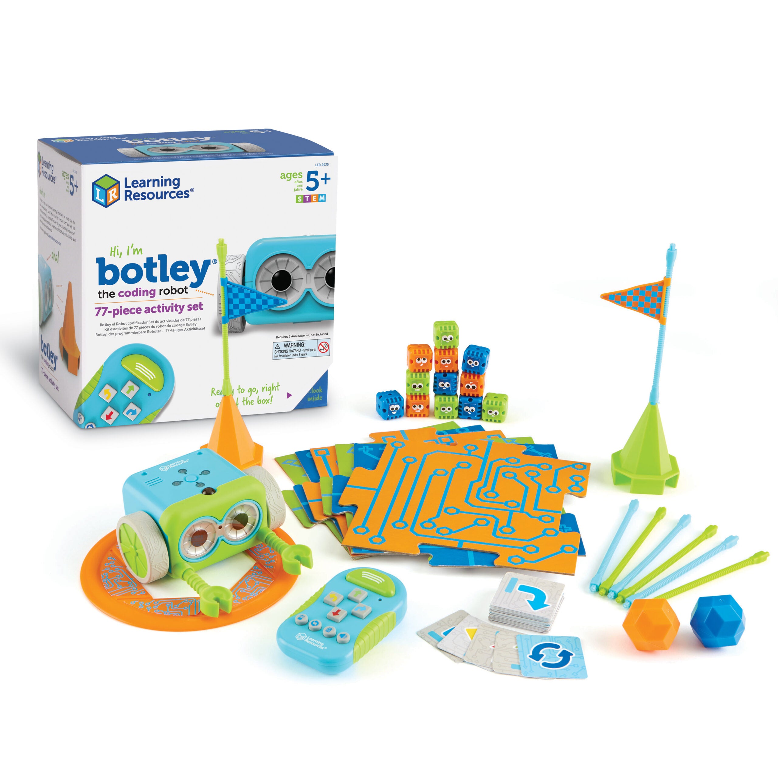 Learning Resources Botley the Coding Robot Activity Set, Hands-On Early Coding and STEM Learning for Kids Aged 5+
