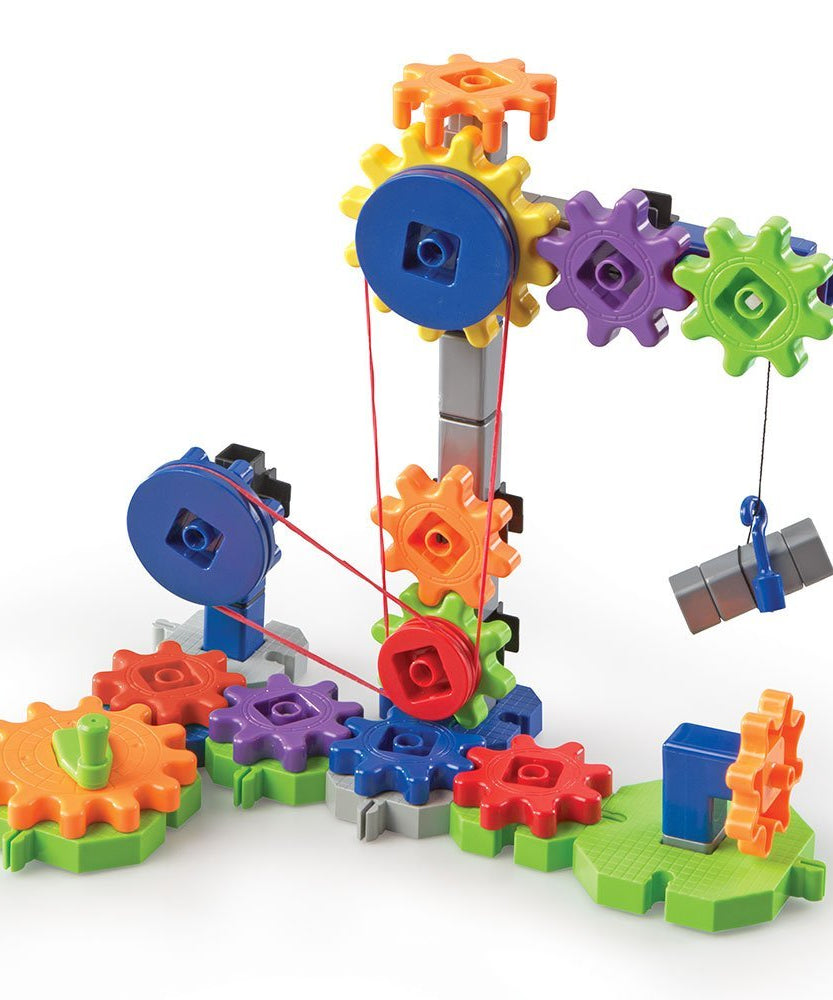 موارد التعلم: تروس! تروس! تروس! آلات متحركة، مجموعة بناء هندسية STEM مع تروس وبكرات وسلاسل، للأعمار من 5 سنوات فما فوق