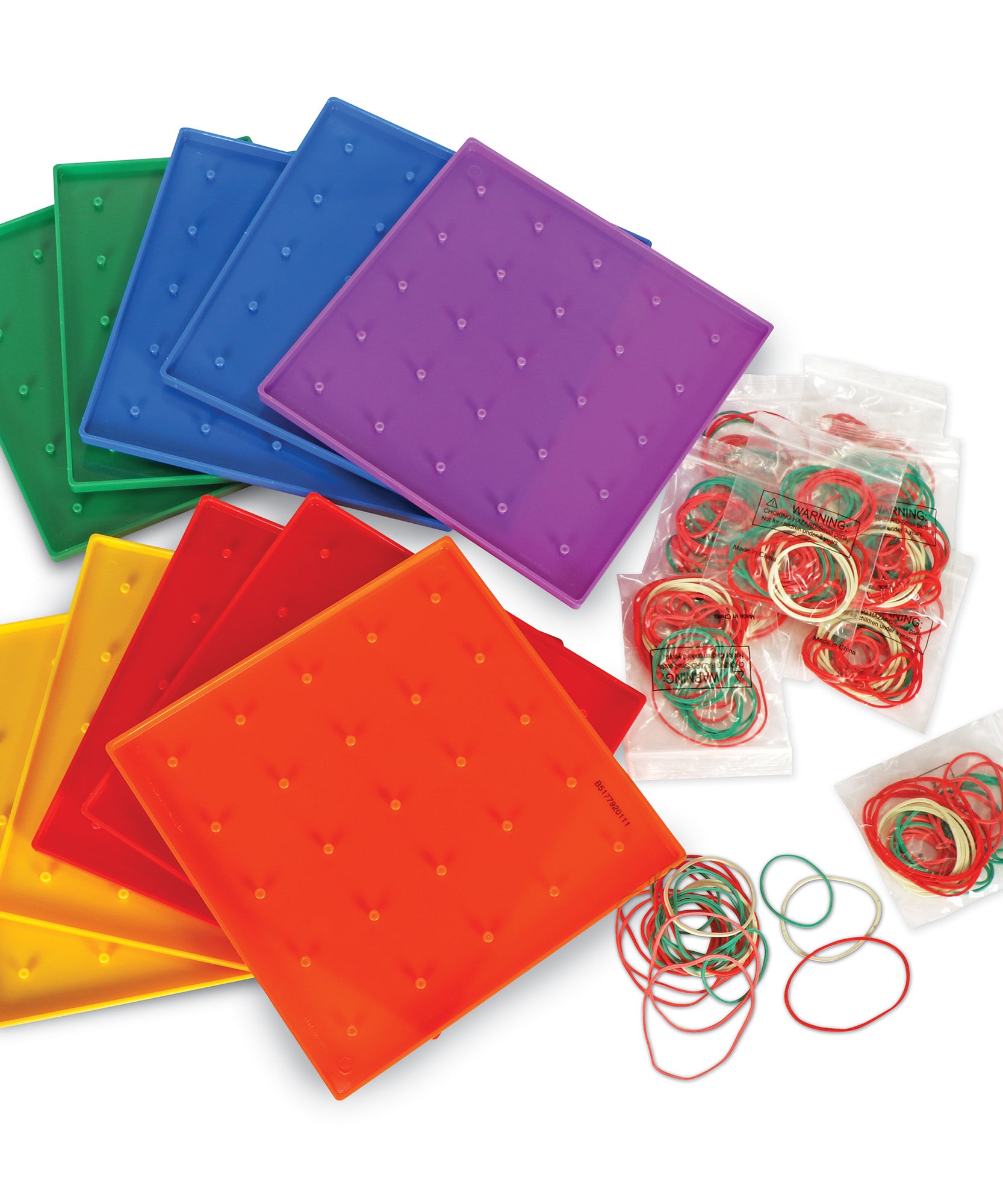 موارد التعلم 5 × 5 لوحات هندسية، مجموعة من 10 ألواح بلاستيكية ملونة مع أشرطة مطاطية، أدوات هندسية عملية للأطفال، من سن 5 سنوات فما فوق