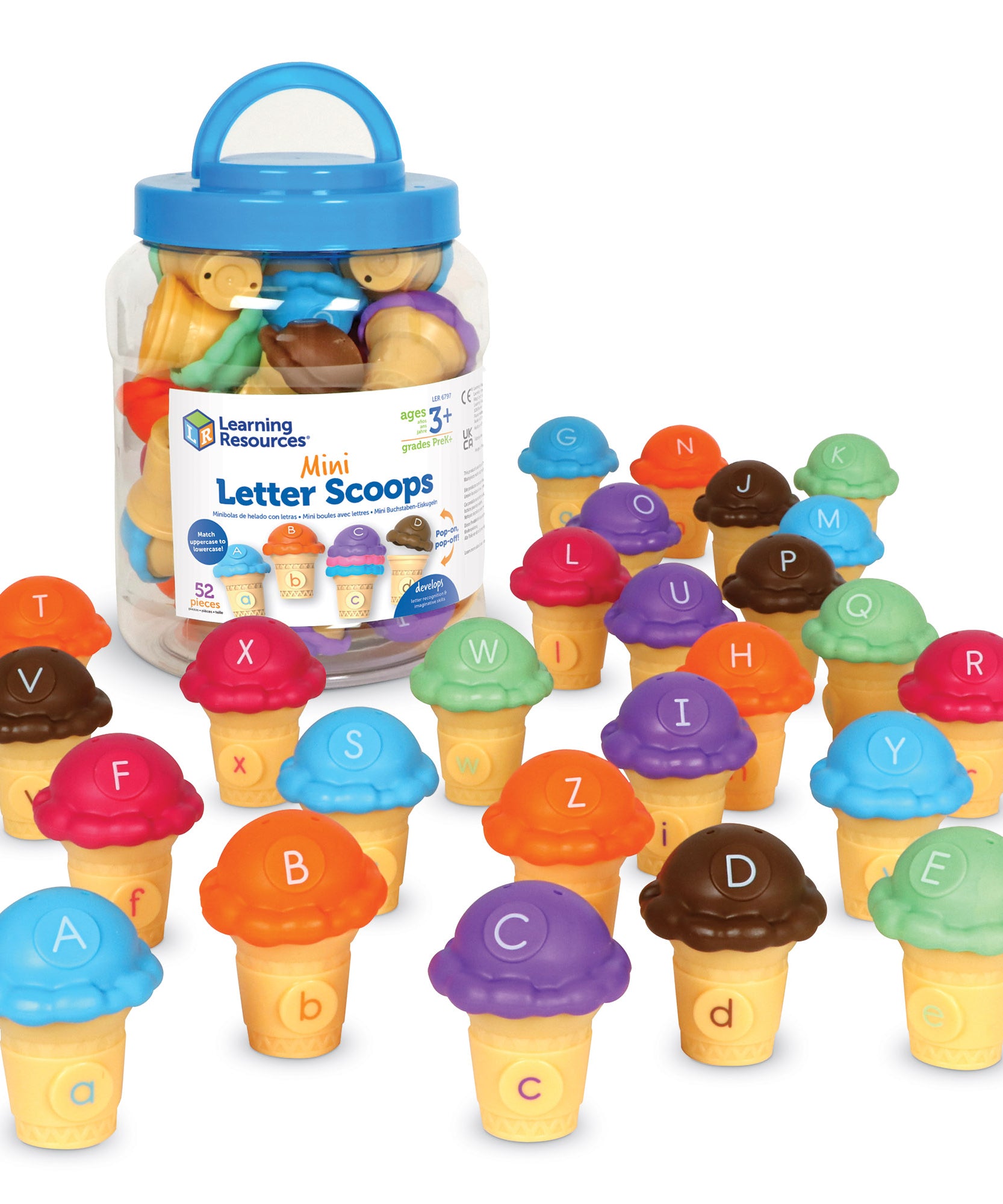 مجموعة ألعاب تعليمية من آيس كريم أبجدية للأطفال في سن ما قبل المدرسة، مكونة من 26 قطعة متطابقة لتعلم الحروف الأبجدية واللعب الخيالي