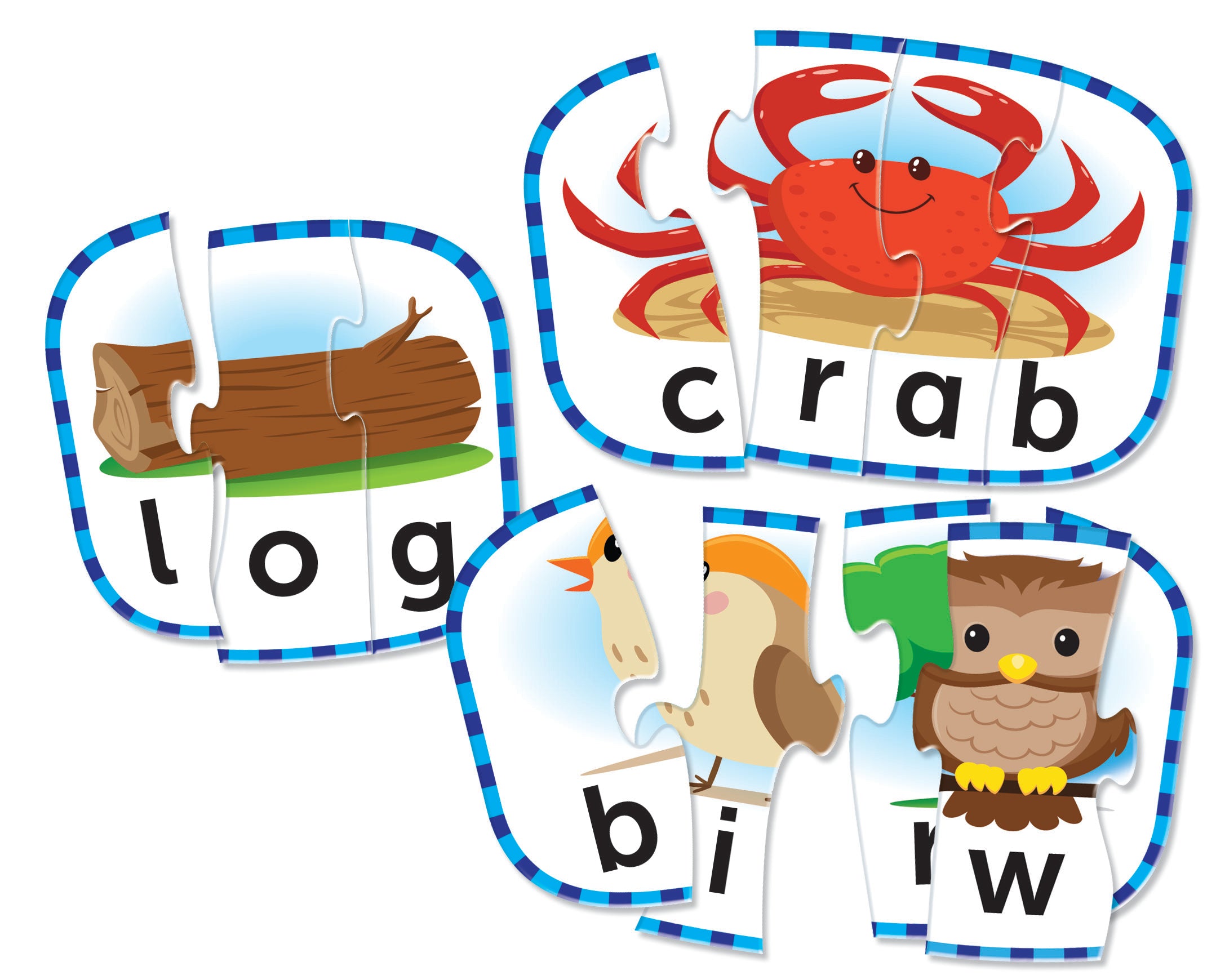 بطاقات ألغاز التهجئة من Learning Resources، 20 لغز كلمات ذاتي التصحيح لمرحلة ما قبل المدرسة ومهارات القراءة والكتابة المبكرة، للأعمار من 4 سنوات فما فوق