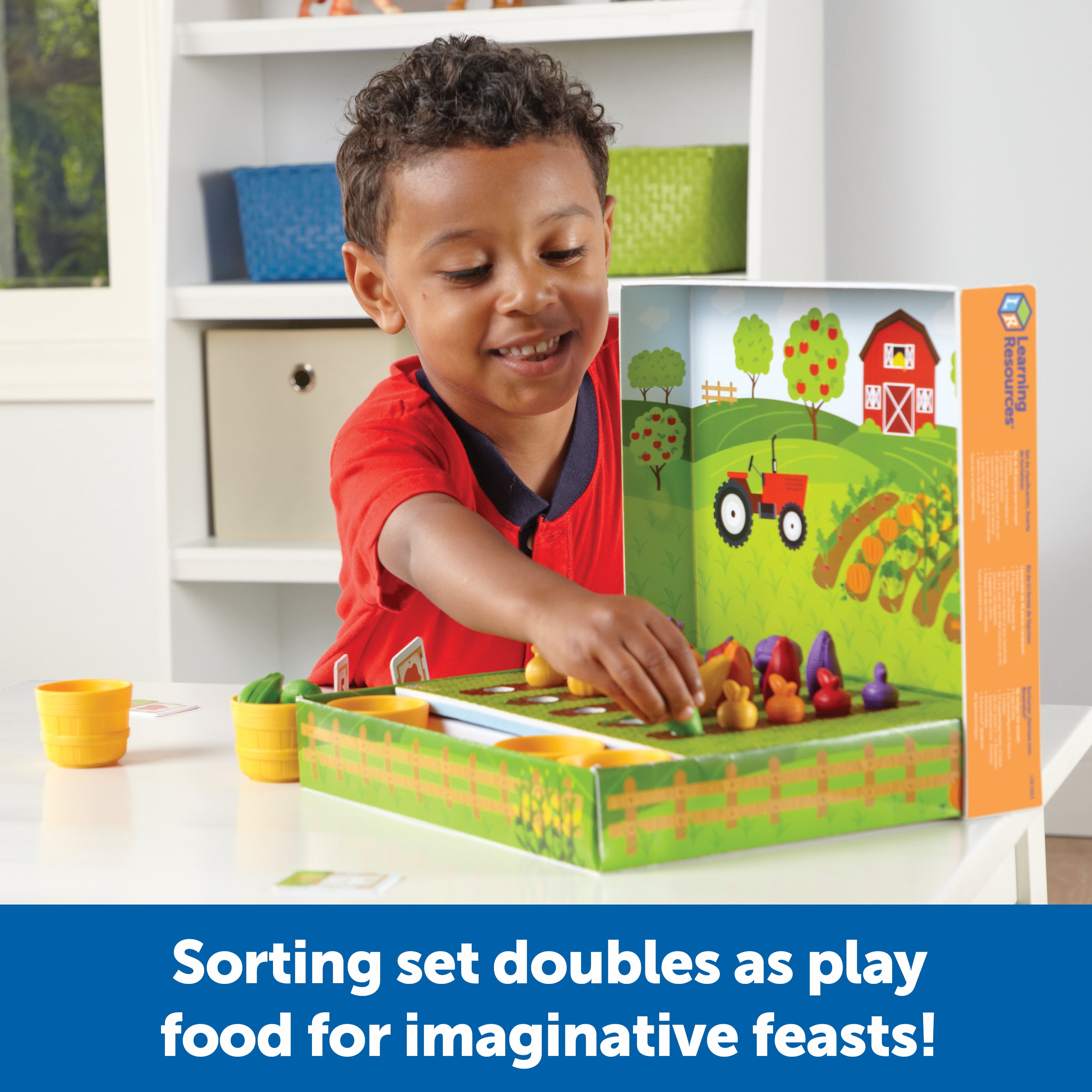 مجموعة فرز مزرعة الخضروات من Learning Resources، نشاط رياضيات عملي للعد والفرز والتعرف على الألوان، للأعمار من 3 سنوات فما فوق