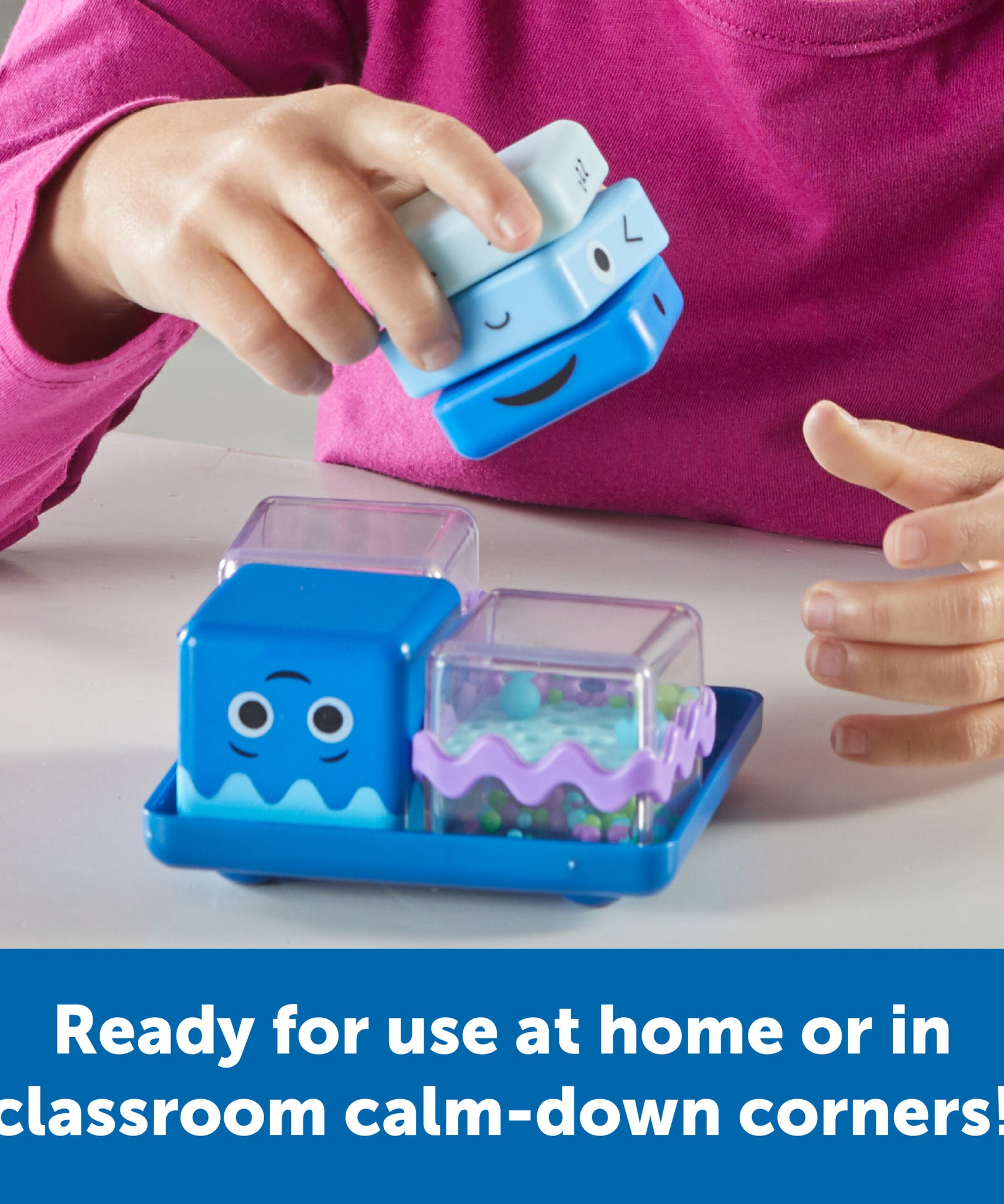 مجموعة مكعبات حسية لتهدئة الأطفال من Learning Resources، مكونة من 4 ألعاب فيدجيت مهدئة مع صينية لتنظيم المشاعر والتركيز، مناسبة للأعمار من 4 سنوات فما فوق