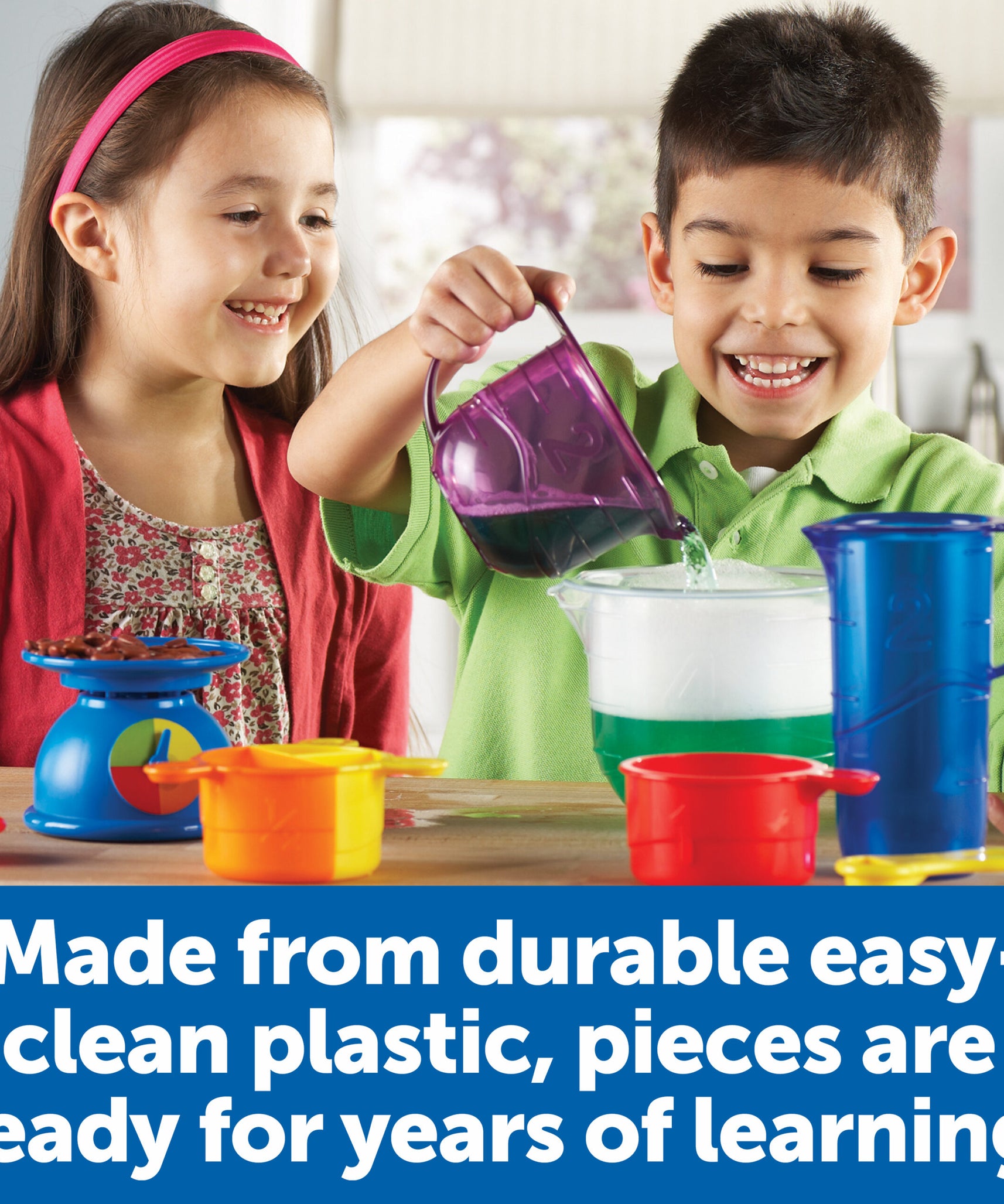 مجموعة أدوات القياس والمزج للعلوم الأساسية من Learning Resources، مجموعة تعليمية عملية في مجالات العلوم والتكنولوجيا والهندسة والرياضيات مع أدوات علمية حقيقية و10 بطاقات أنشطة، مثالية للأطفال من سن 3 سنوات فما فوق