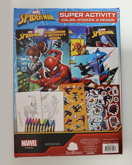 Marvel Spider-Man Super Activity Color, Sticker & Design Set by Skoodle, Marvel Craft Kit for Kids Ages 3+, Includes Stickers and Coloring Pages