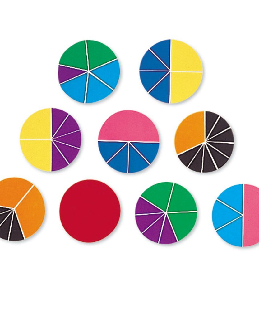 مصادر التعلم - دوائر الكسور قوس قزح، استكشاف عملي للكسور، مثالية لجمع وطرح ومقارنة الكسور، تتضمن صينية عمل ودليل أنشطة، للأعمار من 6 سنوات فما فوق