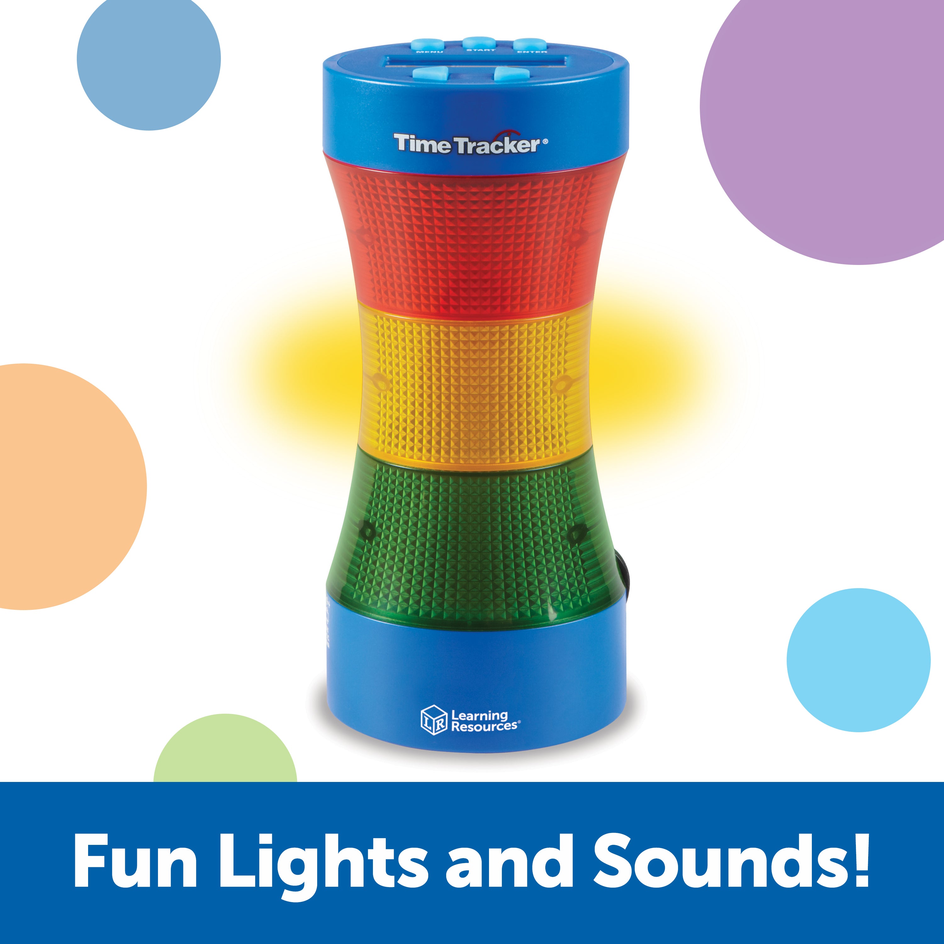 مؤقت الفصل الدراسي من Learning Resources Time Tracker 2.0، مؤقت مرئي وسمعي للأطفال مع شاشة ملونة (للأعمار من 4 سنوات فما فوق)
