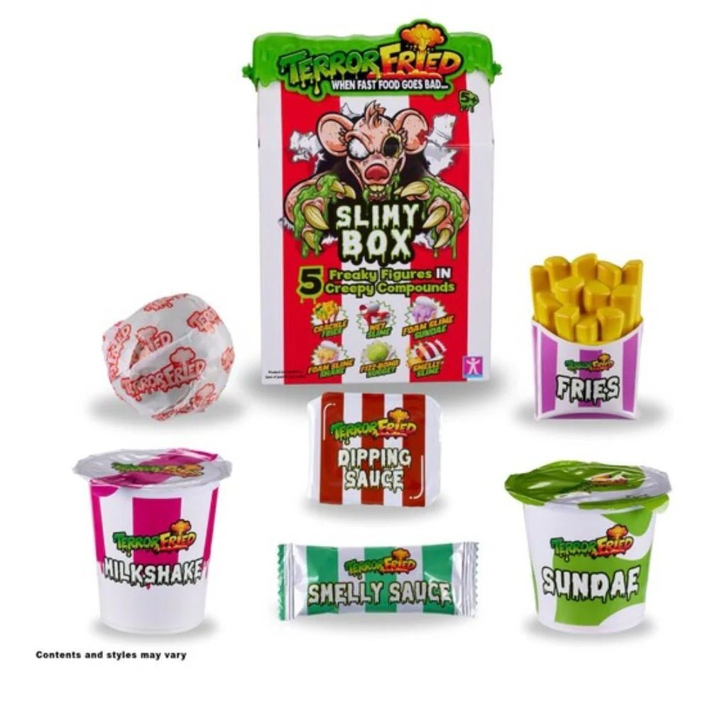 Terror Fried Slimy Box 08094, Gross Collectible Figures and Slime for Kids Ages 4 and Up, 6-Piece Interactive Fast-Food Play Set with Fizz, Squish, Crack and Ooze, Sensory and Collectible Toys