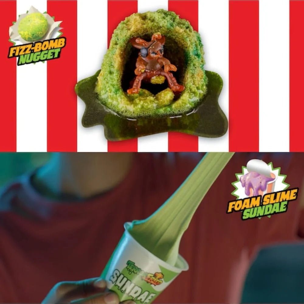 Terror Fried Slimy Box 08094, Gross Collectible Figures and Slime for Kids Ages 4 and Up, 6-Piece Interactive Fast-Food Play Set with Fizz, Squish, Crack and Ooze, Sensory and Collectible Toys