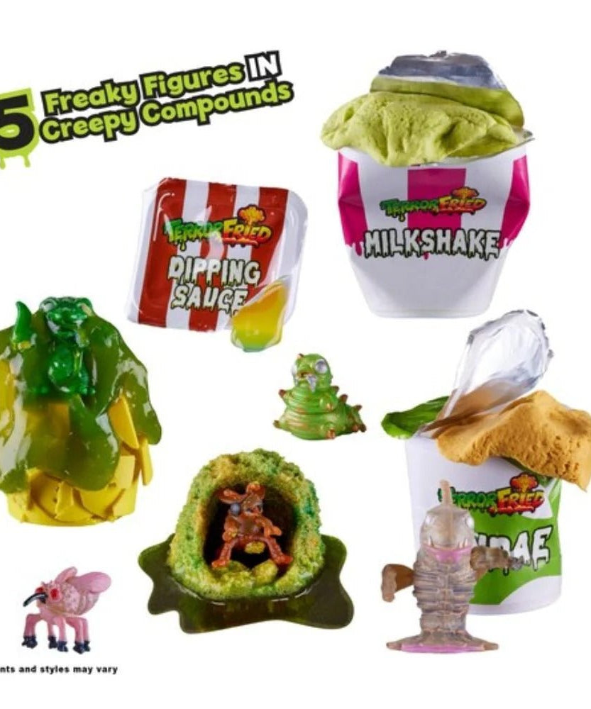 Terror Fried Slimy Box 08094, Gross Collectible Figures and Slime for Kids Ages 4 and Up, 6-Piece Interactive Fast-Food Play Set with Fizz, Squish, Crack and Ooze, Sensory and Collectible Toys