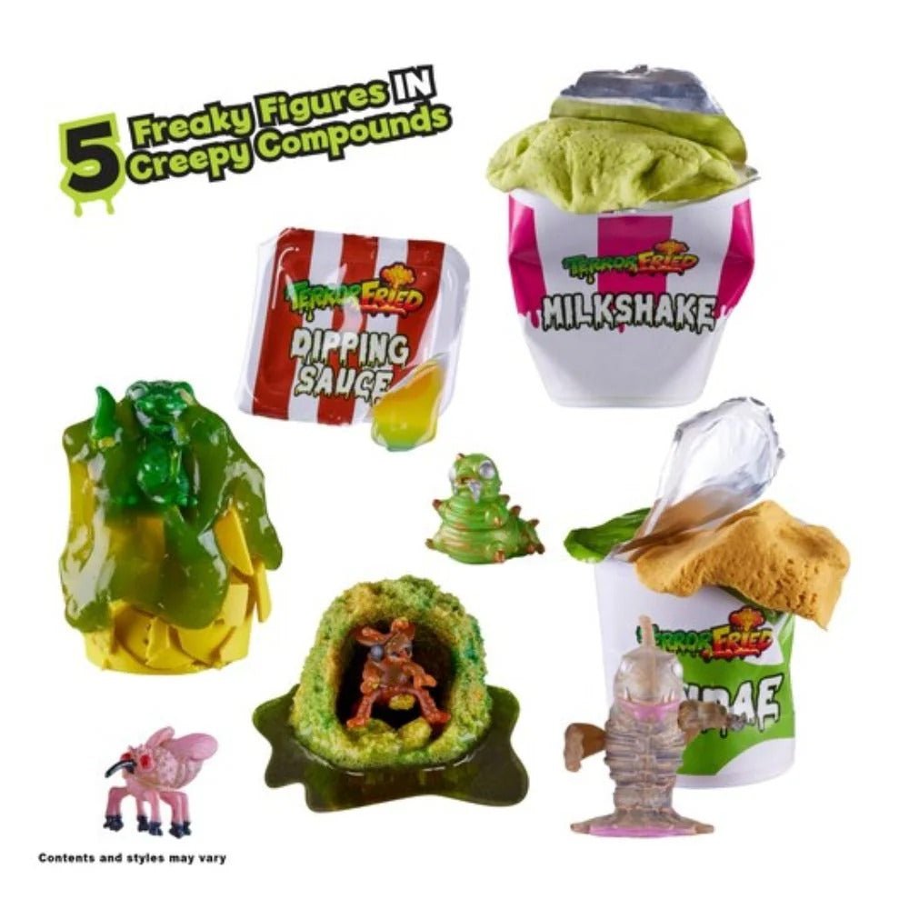 Terror Fried Slimy Box 08094, Gross Collectible Figures and Slime for Kids Ages 4 and Up, 6-Piece Interactive Fast-Food Play Set with Fizz, Squish, Crack and Ooze, Sensory and Collectible Toys