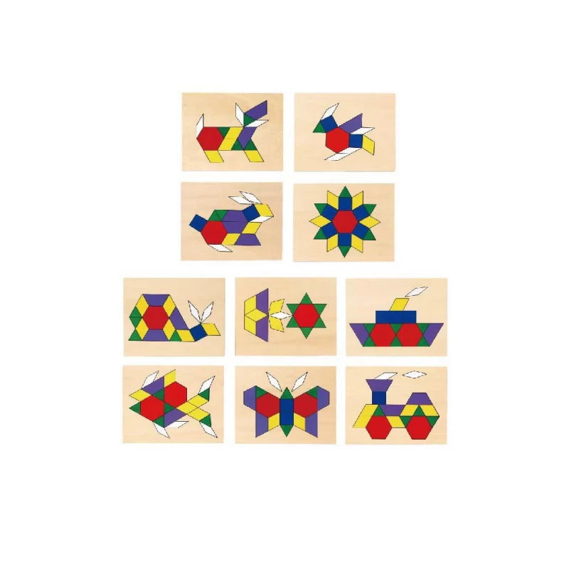 Viga Pattern Board & Block, 120 Piece Geometric Block Puzzle, Montessori Wooden Toy, Develops Sensory, Cognitive & Fine Motor Skills, Non-Toxic & Eco-friendly Kids Educational Toy, 3Y+