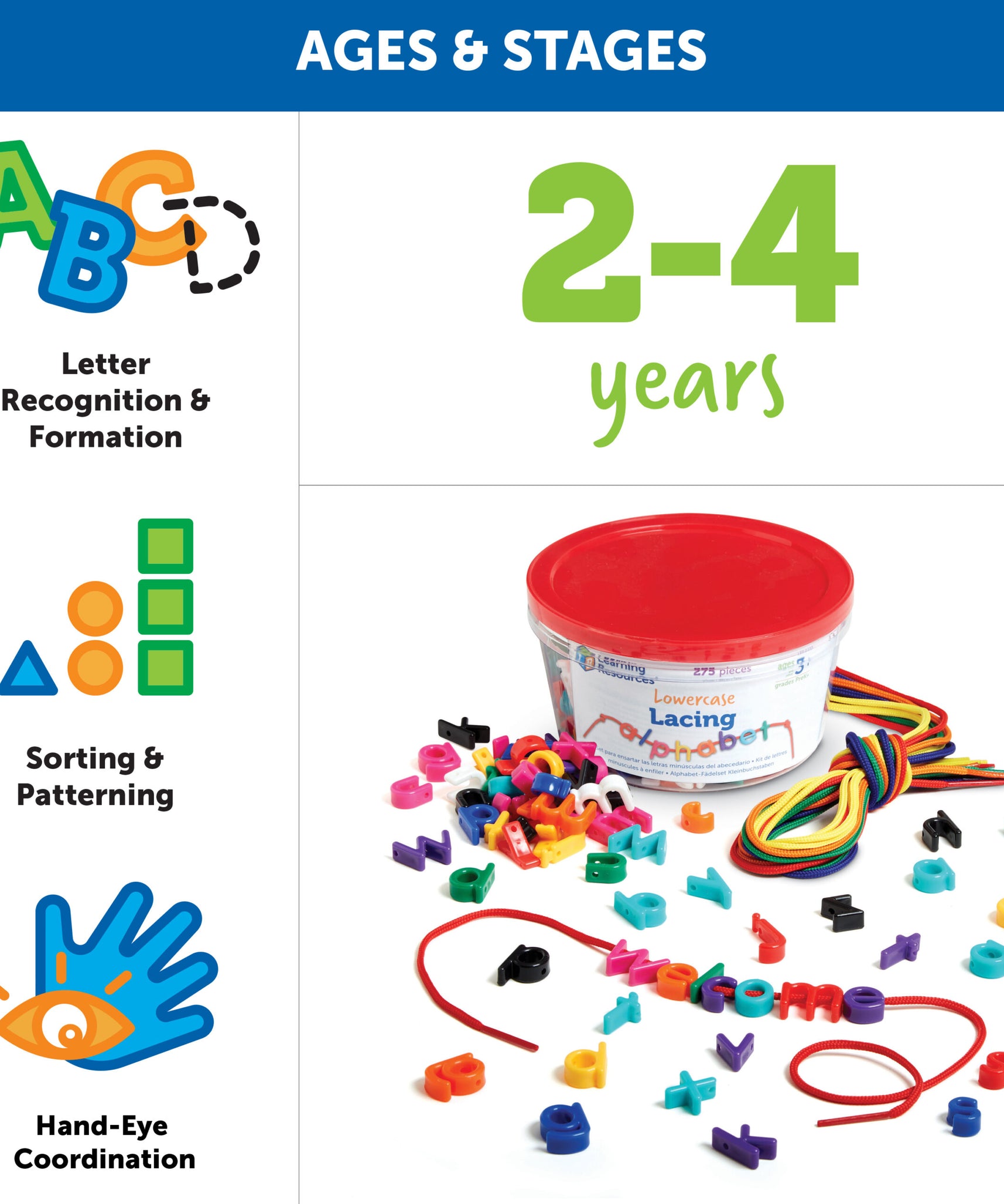 موارد التعلم - أبجدية ربط الأحرف الصغيرة، نشاط تعليمي ممتع للتعرف على الحروف والتهجئة والمهارات الحركية الدقيقة، للأعمار من 3 سنوات فما فوق