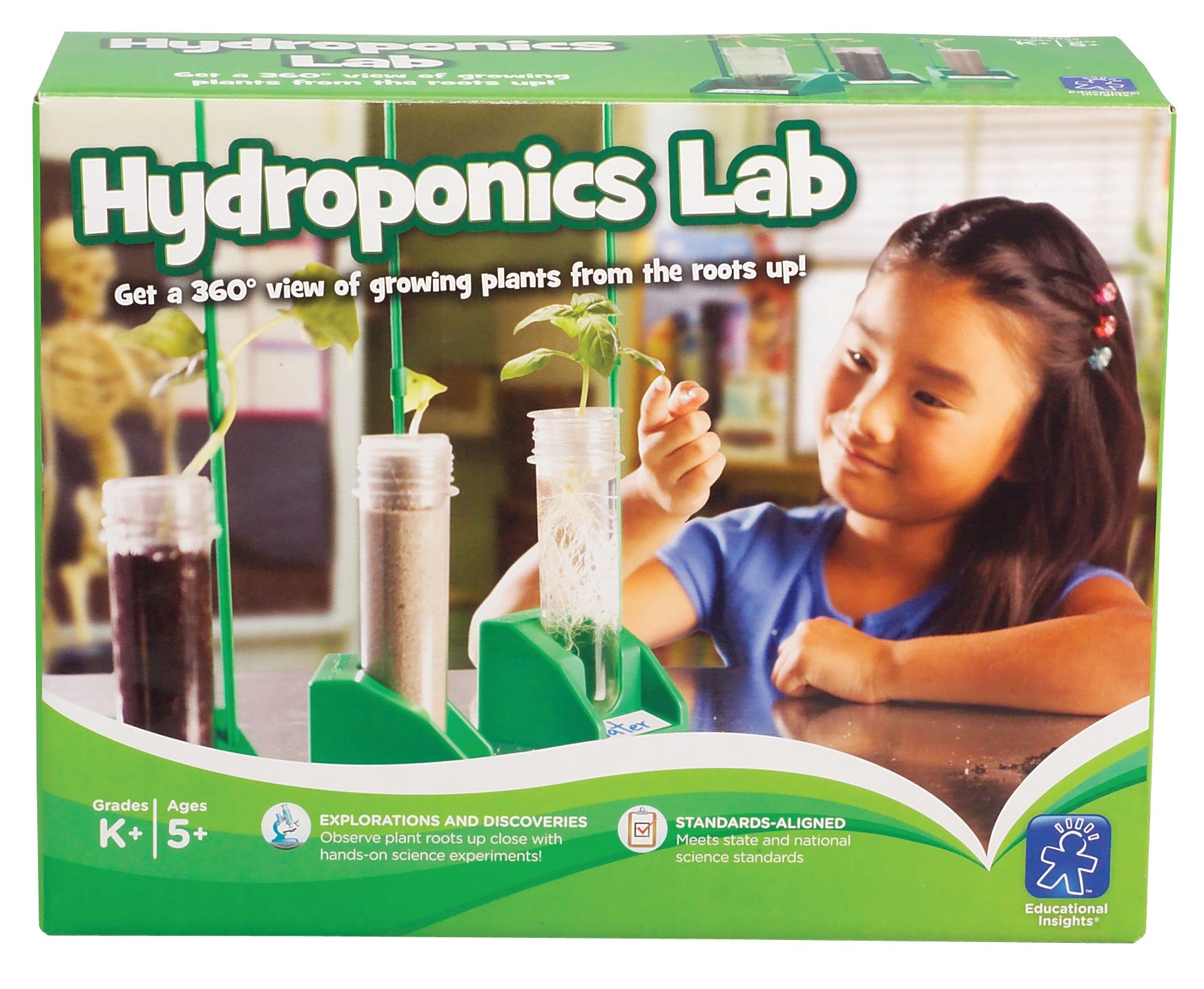 مختبر عرض الزراعة المائية من Learning Resources، رؤية بزاوية 360 درجة لمراقبة نمو النباتات، مجموعة تعليمية STEM، للأعمار من 5 سنوات فما فوق