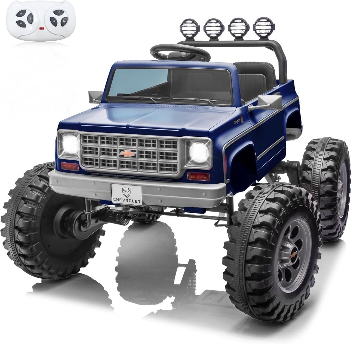 Chevrolet Cheyenne 24V 4 Motor Ride-On Pickup Truck for Kids, 3+ Years, 2 Seater, Parental Remote, LED Lights, Music Player, Storage Basket