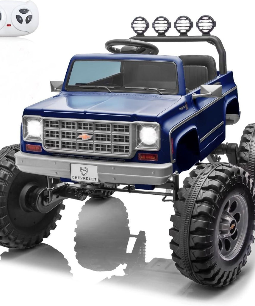 Chevrolet Cheyenne 24V 4 Motor Ride-On Pickup Truck for Kids, 3+ Years, 2 Seater, Parental Remote, LED Lights, Music Player, Storage Basket