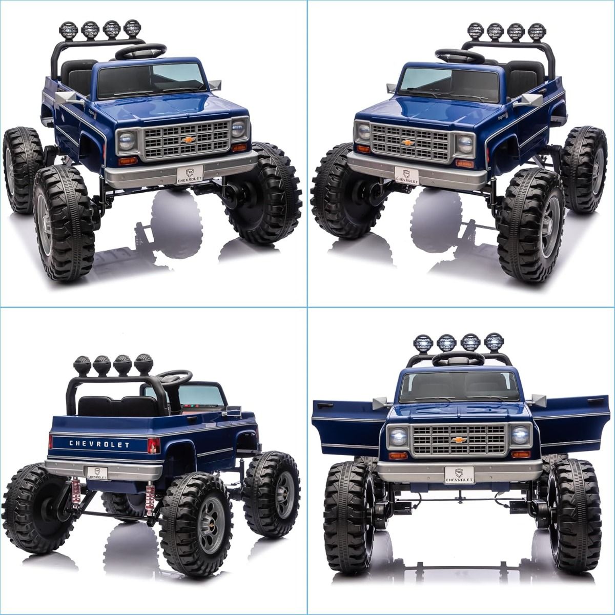 Chevrolet Cheyenne 24V 4 Motor Ride-On Pickup Truck for Kids, 3+ Years, 2 Seater, Parental Remote, LED Lights, Music Player, Storage Basket