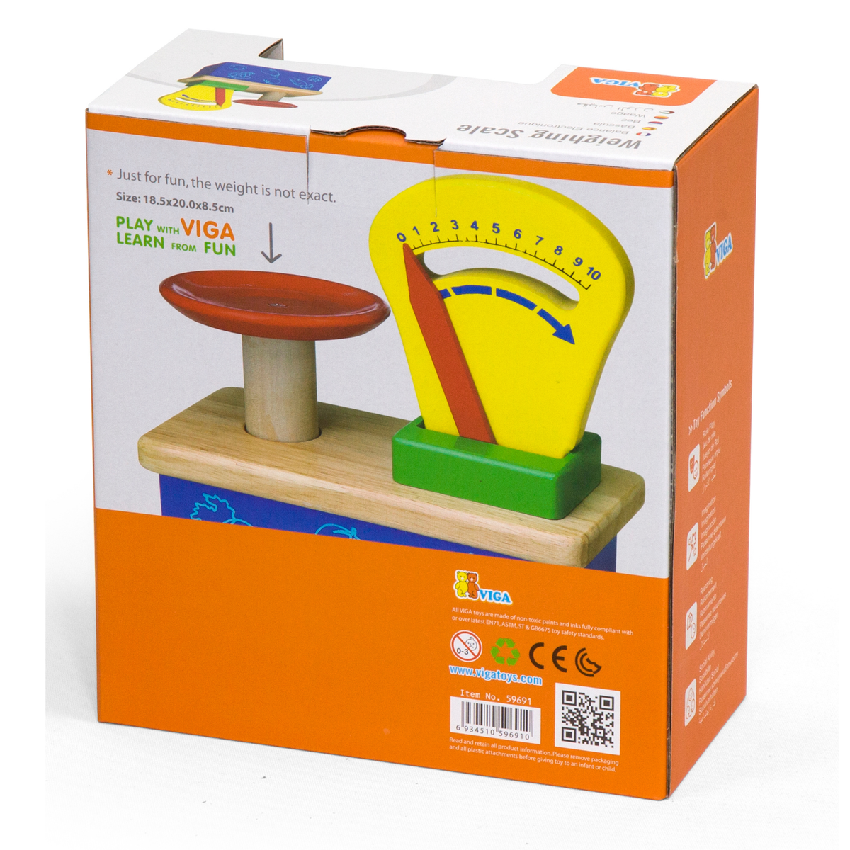 VIGA Weighing Scale Wooden Educational Toy, Role Play Kitchen & Shop Accessory, Ages 3+