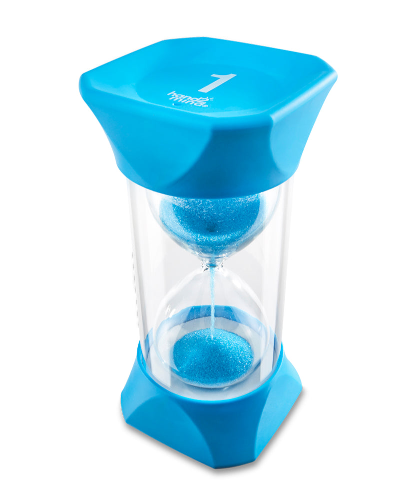 ساعة رملية جامبو من Learning Resources، مؤقت مرئي لمدة دقيقة واحدة للأطفال، مؤقت ساعة رملية متين لإدارة الوقت والأنشطة الصفية، للأعمار من 3 سنوات فما فوق