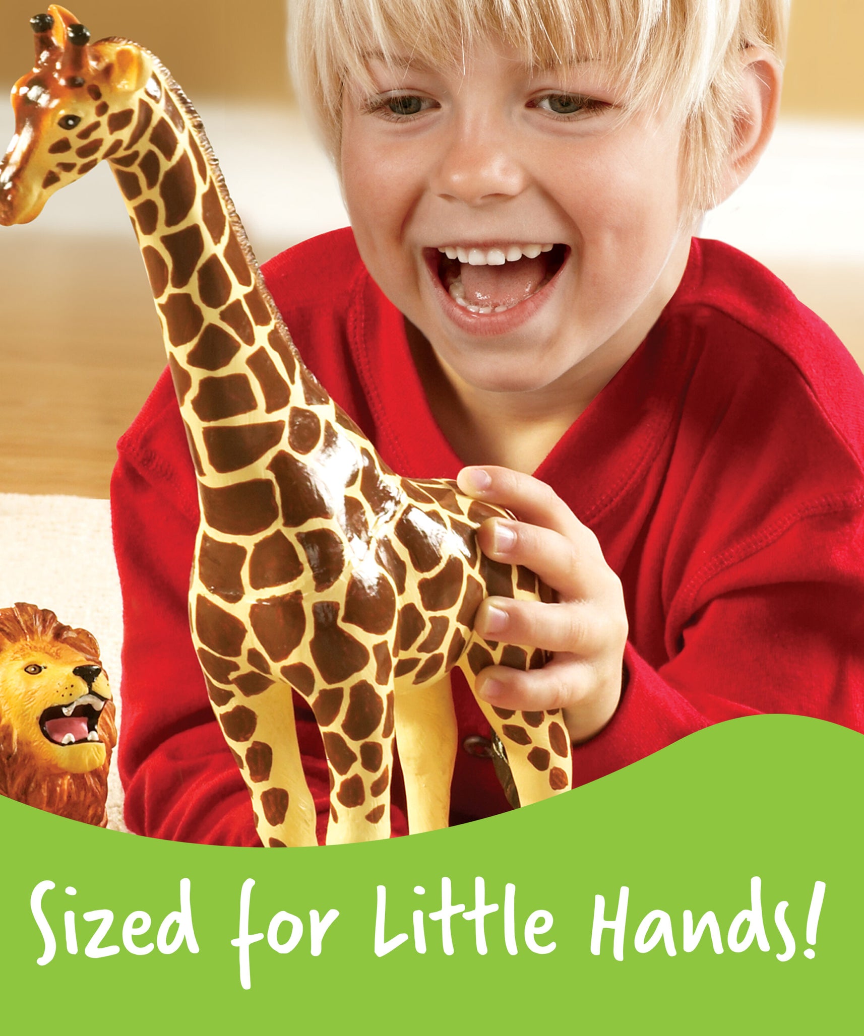 مجموعة ألعاب حيوانات الغابة جامبو من Learning Resources، مكونة من 5 قطع من شخصيات حيوانات برية واقعية للعب الخيالي والتعلم المبكر للأطفال