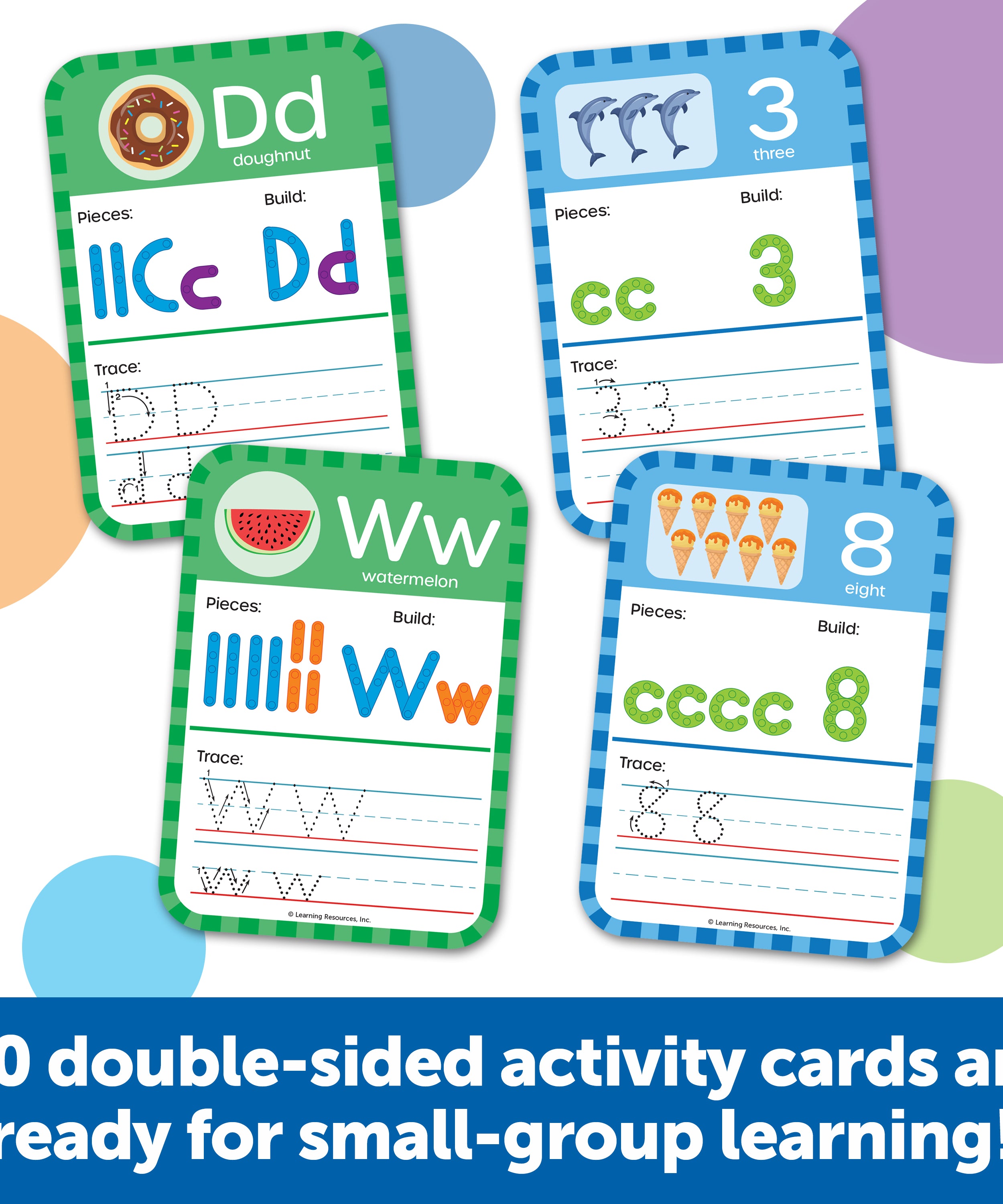 مجموعة أدوات بناء المهارات من Learning Resources! لصانعي الحروف والأرقام، مكونة من 200 قطعة لمهارات القراءة والحساب المبكرة، مع بطاقات أنشطة ومساحة تخزين، تعلّم عملي للأطفال من سن 5 سنوات فما فوق