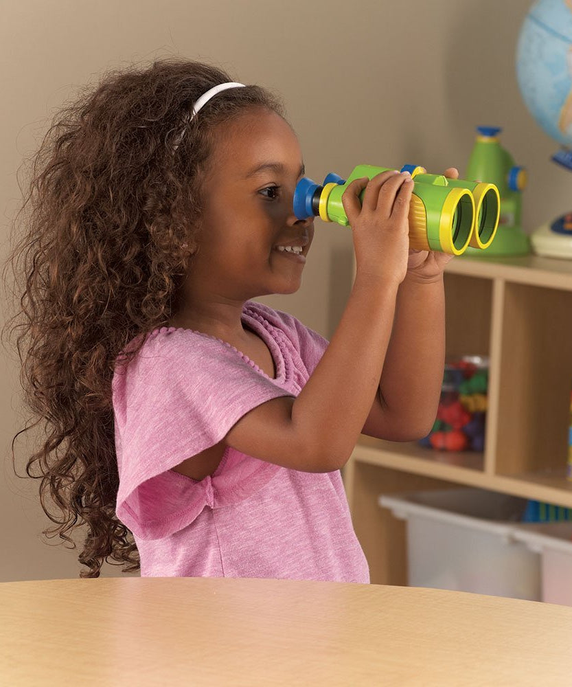 منظار ثنائي الرؤية من Learning Resources Primary Science، تكبير 6 أضعاف، عجلة تركيز سهلة الدوران، تصميم بلاستيكي متين مع حبل قابل للفصل، مثالي للاستكشاف في الهواء الطلق، للأعمار من 3 سنوات فما فوق
