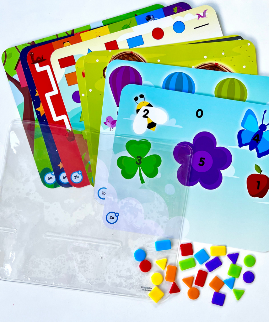 لوحة حسية للألوان والأشكال من Learning Resources، لعبة تعليمية لمسية قابلة لإعادة الاستخدام مع 16 نشاطًا، للأعمار من 3 سنوات فما فوق