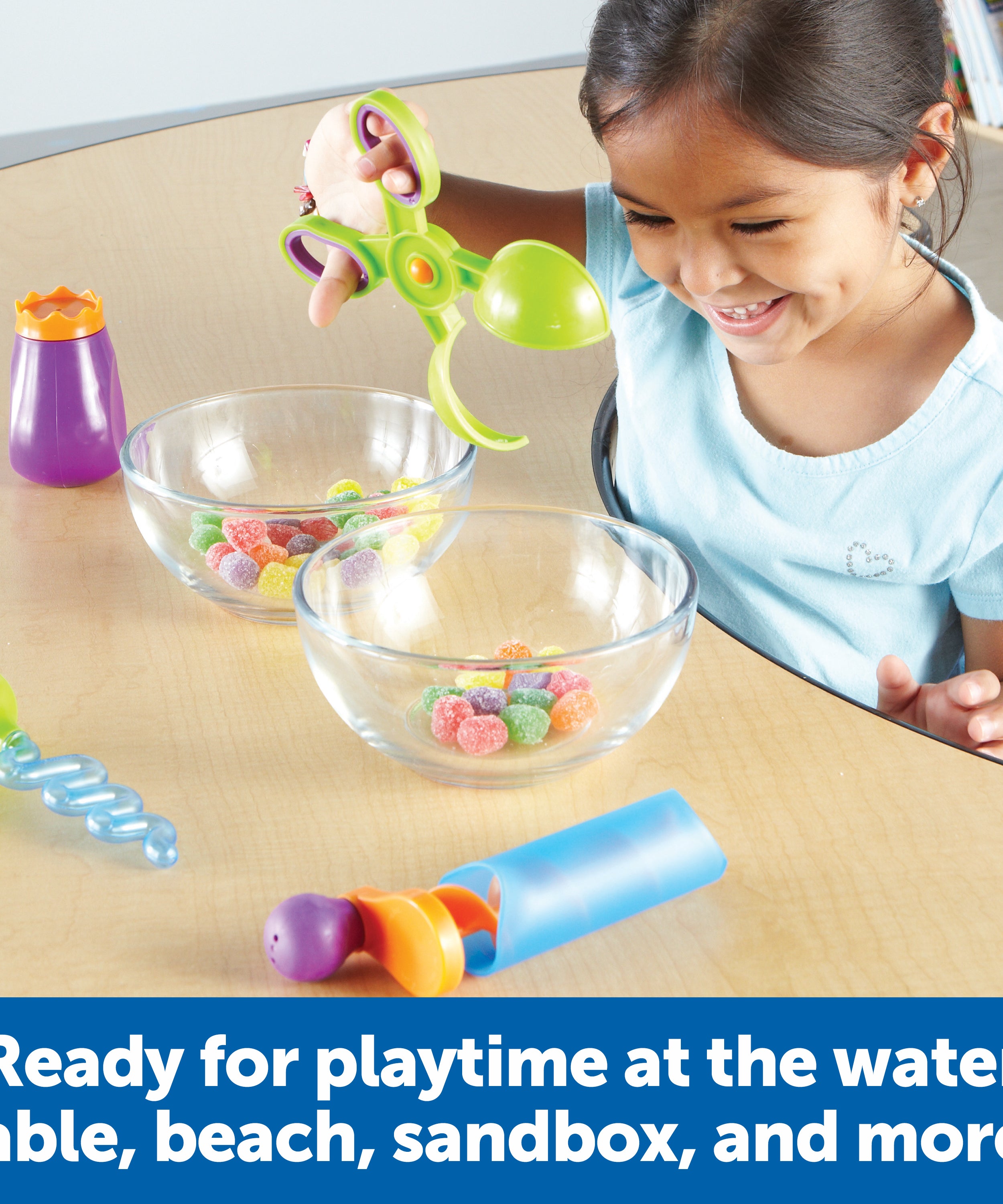 Learning Resources Sand & Water Fine Motor Tool Set, 4 Fun Tools for Sensory Play