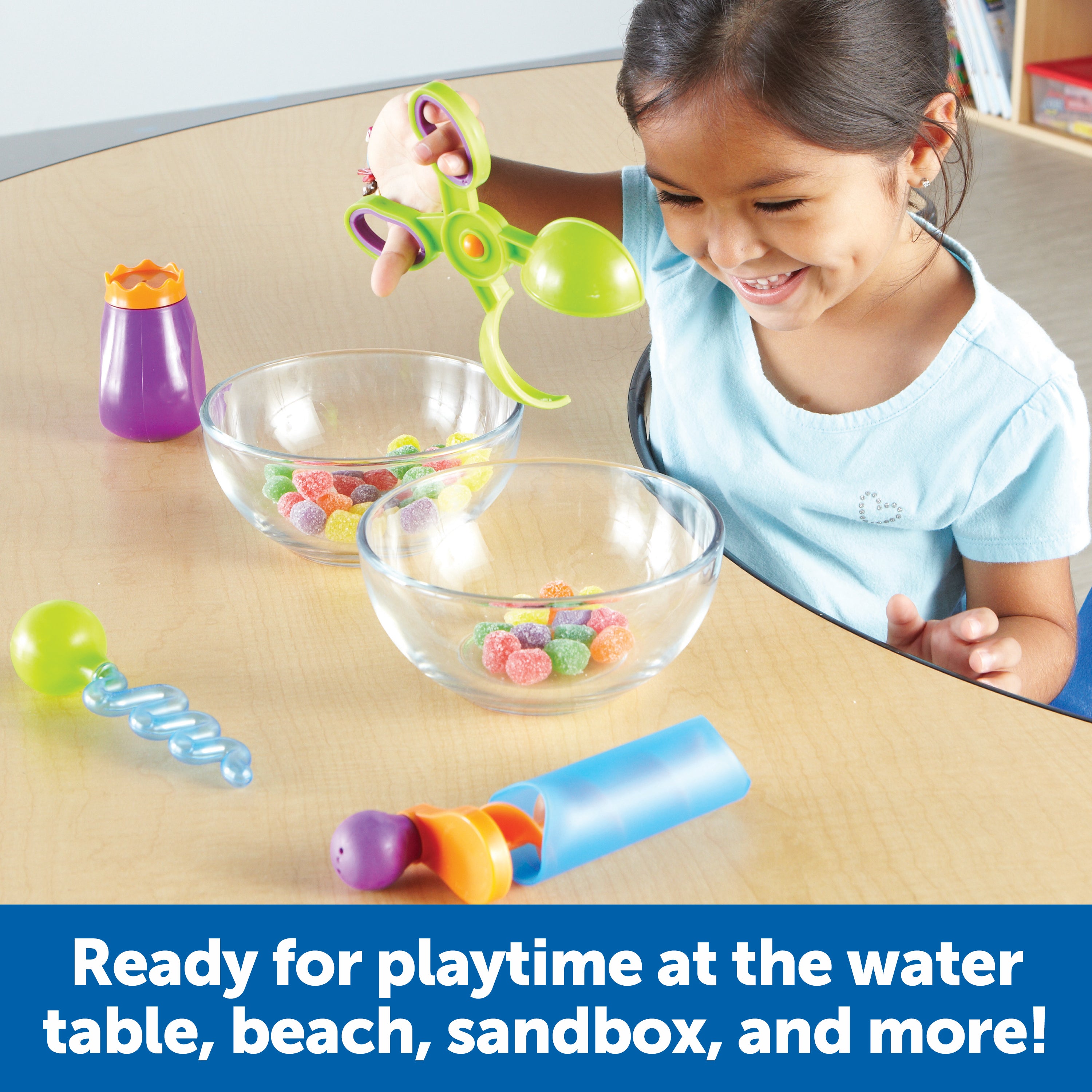 Learning Resources Sand & Water Fine Motor Tool Set, 4 Fun Tools for Sensory Play