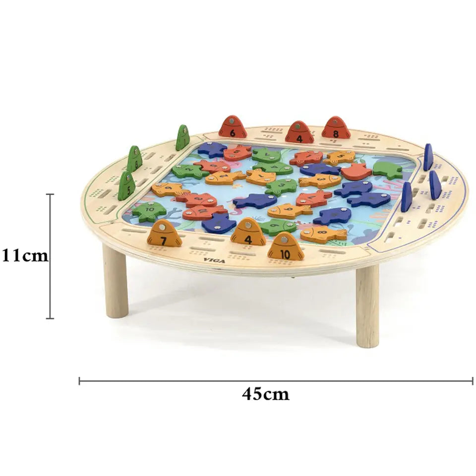 لعبة صيد السمك الخشبية المغناطيسية من فيجا، لعبة تعليمية من مونتيسوري، تُنمّي مهارات التنسيق بين اليد والعين، والتعرف على الأرقام والمهارات الحركية، صديقة للبيئة وغير سامة، للأولاد والبنات من عمر سنتين فما فوق