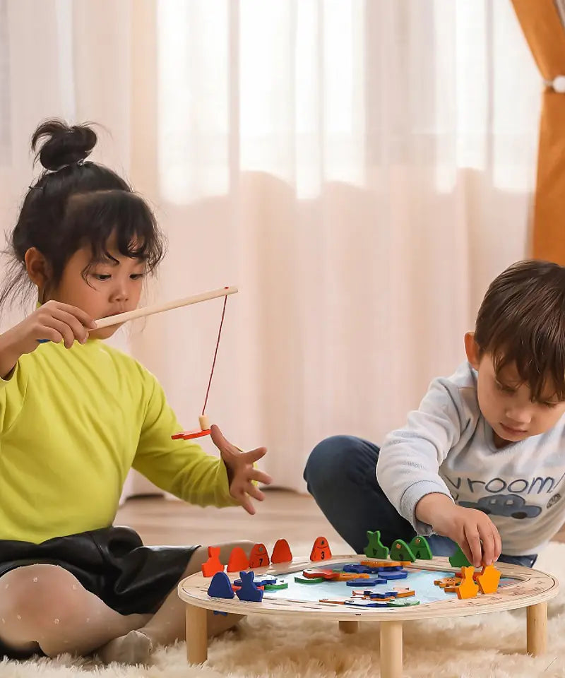 لعبة صيد السمك الخشبية المغناطيسية من فيجا، لعبة تعليمية من مونتيسوري، تُنمّي مهارات التنسيق بين اليد والعين، والتعرف على الأرقام والمهارات الحركية، صديقة للبيئة وغير سامة، للأولاد والبنات من عمر سنتين فما فوق