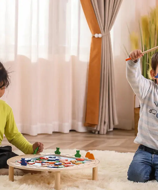 لعبة صيد السمك الخشبية المغناطيسية من فيجا، لعبة تعليمية من مونتيسوري، تُنمّي مهارات التنسيق بين اليد والعين، والتعرف على الأرقام والمهارات الحركية، صديقة للبيئة وغير سامة، للأولاد والبنات من عمر سنتين فما فوق