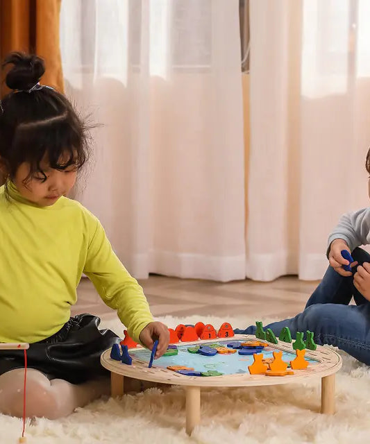 لعبة صيد السمك الخشبية المغناطيسية من فيجا، لعبة تعليمية من مونتيسوري، تُنمّي مهارات التنسيق بين اليد والعين، والتعرف على الأرقام والمهارات الحركية، صديقة للبيئة وغير سامة، للأولاد والبنات من عمر سنتين فما فوق