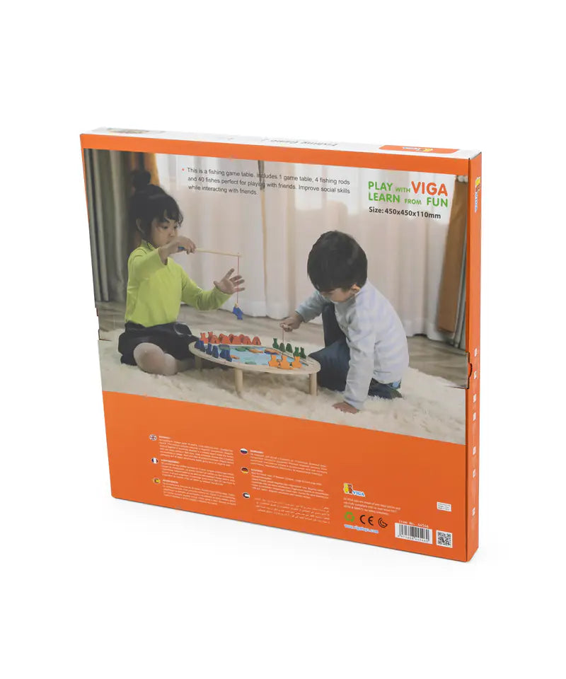 لعبة صيد السمك الخشبية المغناطيسية من فيجا، لعبة تعليمية من مونتيسوري، تُنمّي مهارات التنسيق بين اليد والعين، والتعرف على الأرقام والمهارات الحركية، صديقة للبيئة وغير سامة، للأولاد والبنات من عمر سنتين فما فوق
