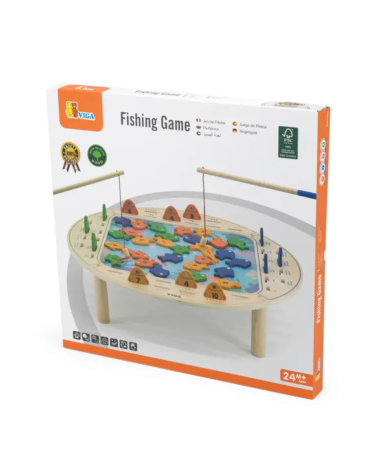 لعبة صيد السمك الخشبية المغناطيسية من فيجا، لعبة تعليمية من مونتيسوري، تُنمّي مهارات التنسيق بين اليد والعين، والتعرف على الأرقام والمهارات الحركية، صديقة للبيئة وغير سامة، للأولاد والبنات من عمر سنتين فما فوق