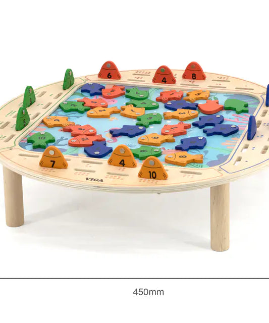 لعبة صيد السمك الخشبية المغناطيسية من فيجا، لعبة تعليمية من مونتيسوري، تُنمّي مهارات التنسيق بين اليد والعين، والتعرف على الأرقام والمهارات الحركية، صديقة للبيئة وغير سامة، للأولاد والبنات من عمر سنتين فما فوق
