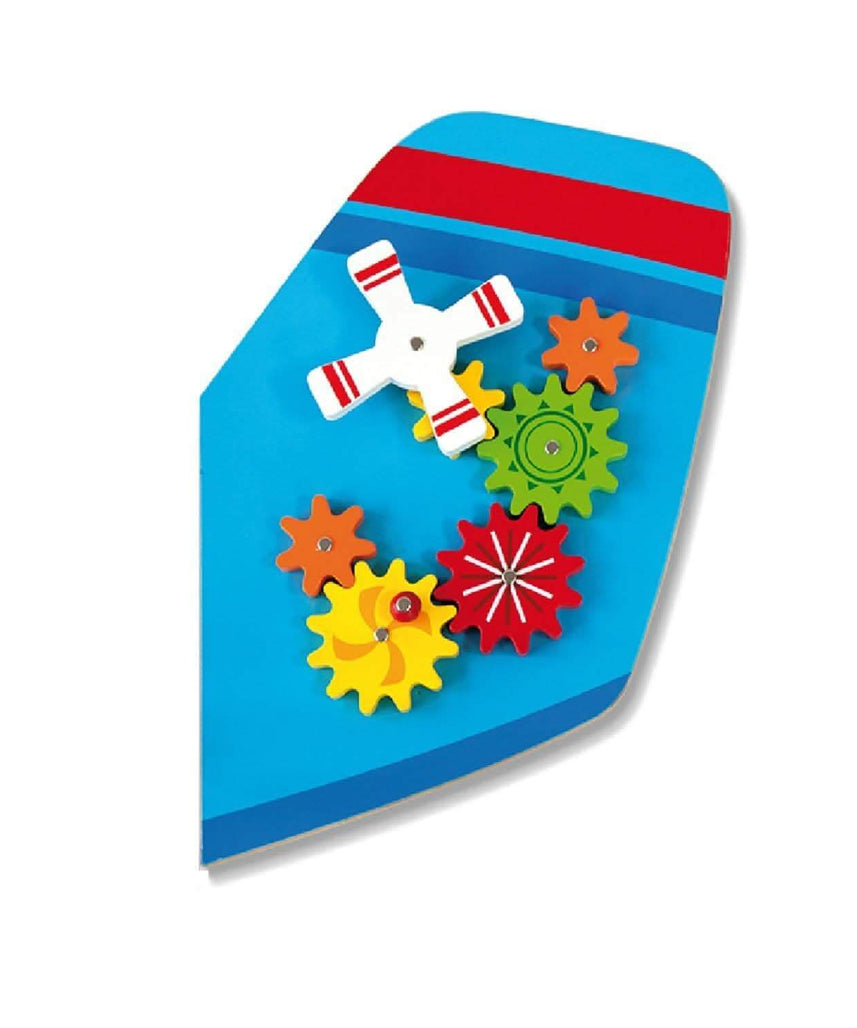 VIGA Wooden Wall Toy Airplane, Multi-Functional Montessori Sensory Activity Panel, 5-in-1 Interactive Wall-Mounted Toy for Toddlers, Eco-Friendly & Educational for Home, Schools & Learning Centers