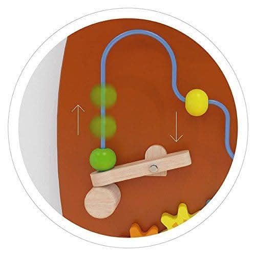 لعبة حائط خشبية من VIGA، خرز وتروس سلكية، لوحة تعليمية من مونتيسوري مع خرز قابل للإطلاق، تُنمّي المهارات الحركية الدقيقة والمنطق والإبداع، صديقة للبيئة وغير سامة، للأولاد والبنات من عمر 18 شهرًا فما فوق