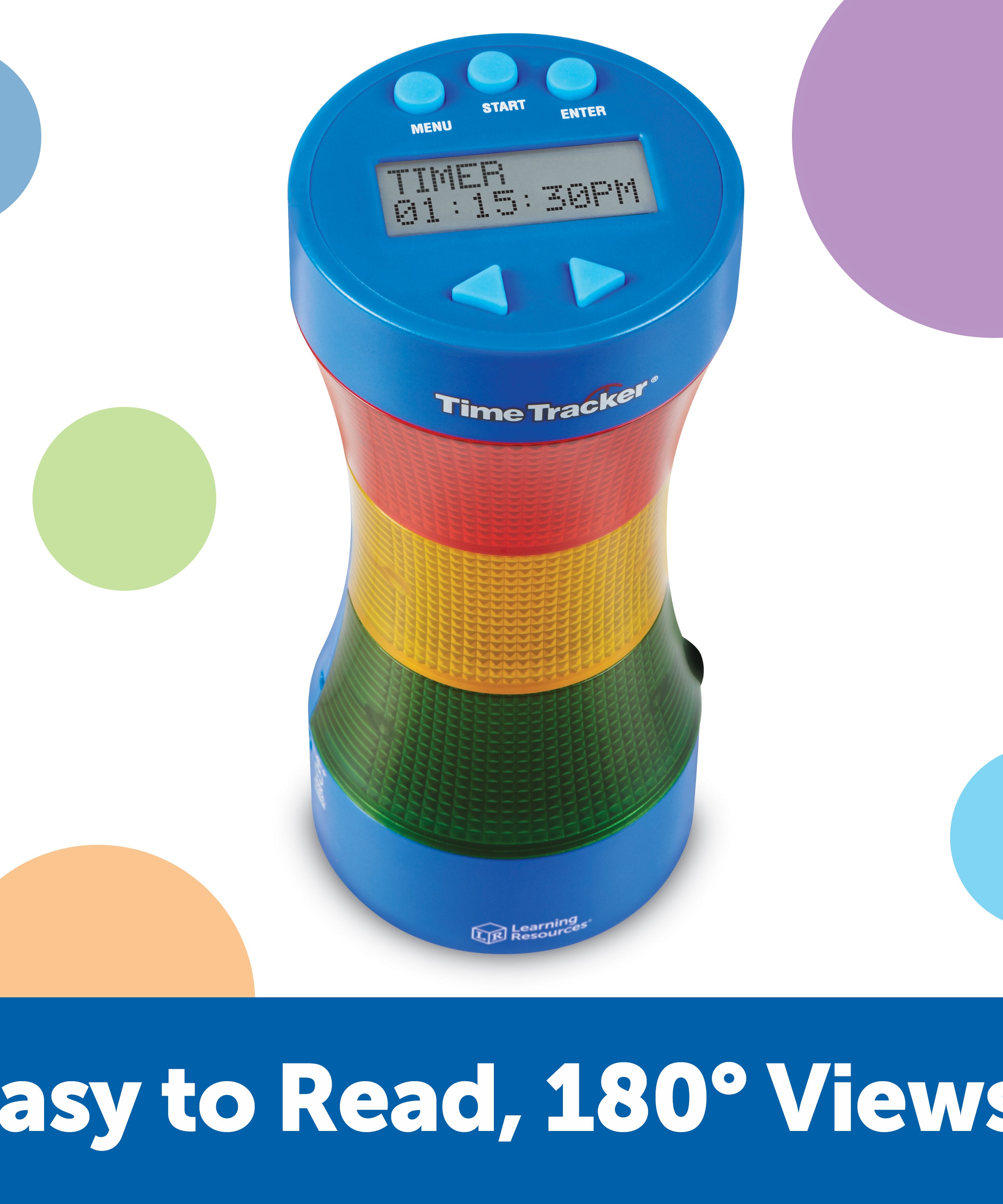 مؤقت الفصل الدراسي من Learning Resources Time Tracker 2.0، مؤقت مرئي وسمعي للأطفال مع شاشة ملونة (للأعمار من 4 سنوات فما فوق)