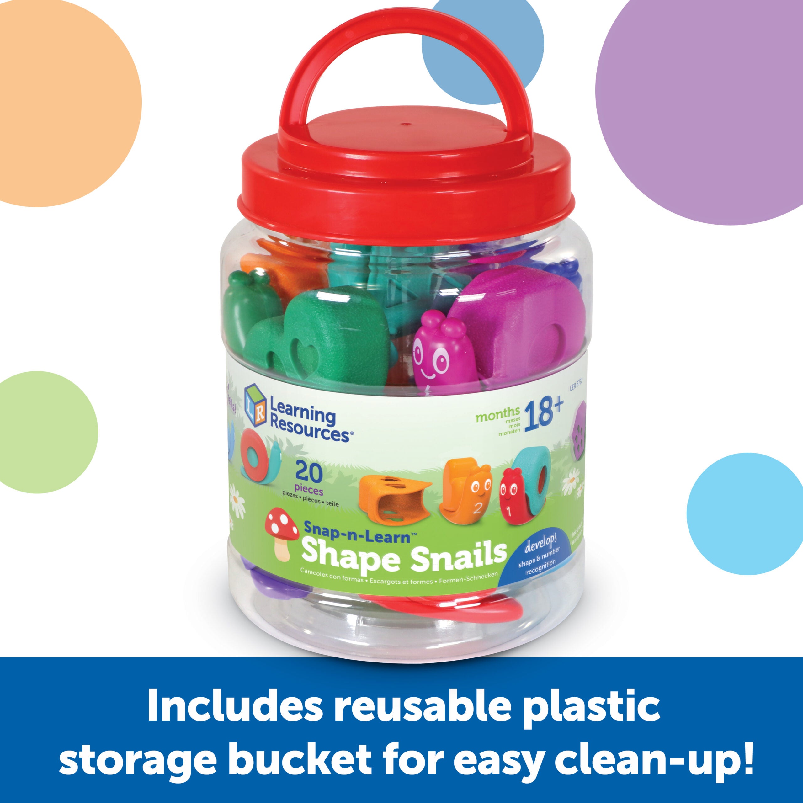 مجموعة ألعاب تعليمية للأطفال الصغار من سناب آند ليرن، مكونة من 20 قطعة، تُعلّم الأشكال والأرقام والألوان، للأعمار من 18 شهرًا فما فوق