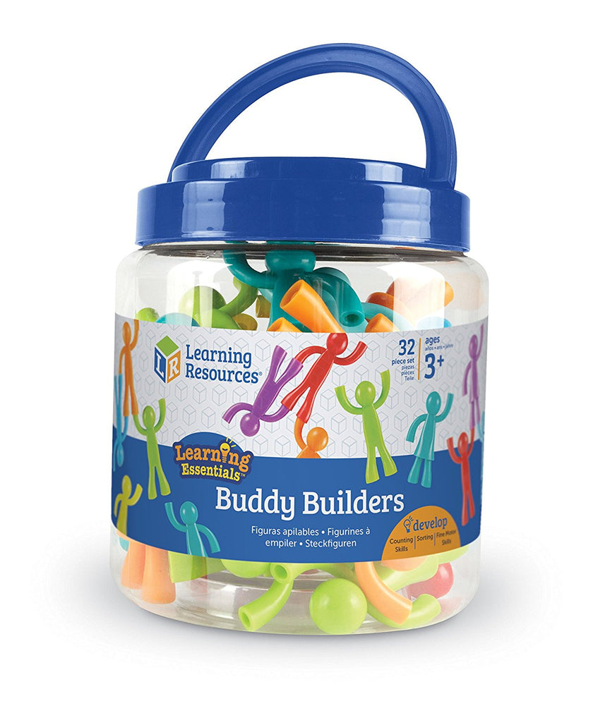 مجموعة أدوات البناء من Learning Resources All About Me Buddy Builders، مكونة من 32 شخصية، تُنمّي المهارات الحركية الدقيقة والرياضيات المبكرة، مثالية للعد والفرز والنمذجة، تتضمن 8 ألوان، مناسبة للأعمار من 3 سنوات فما فوق