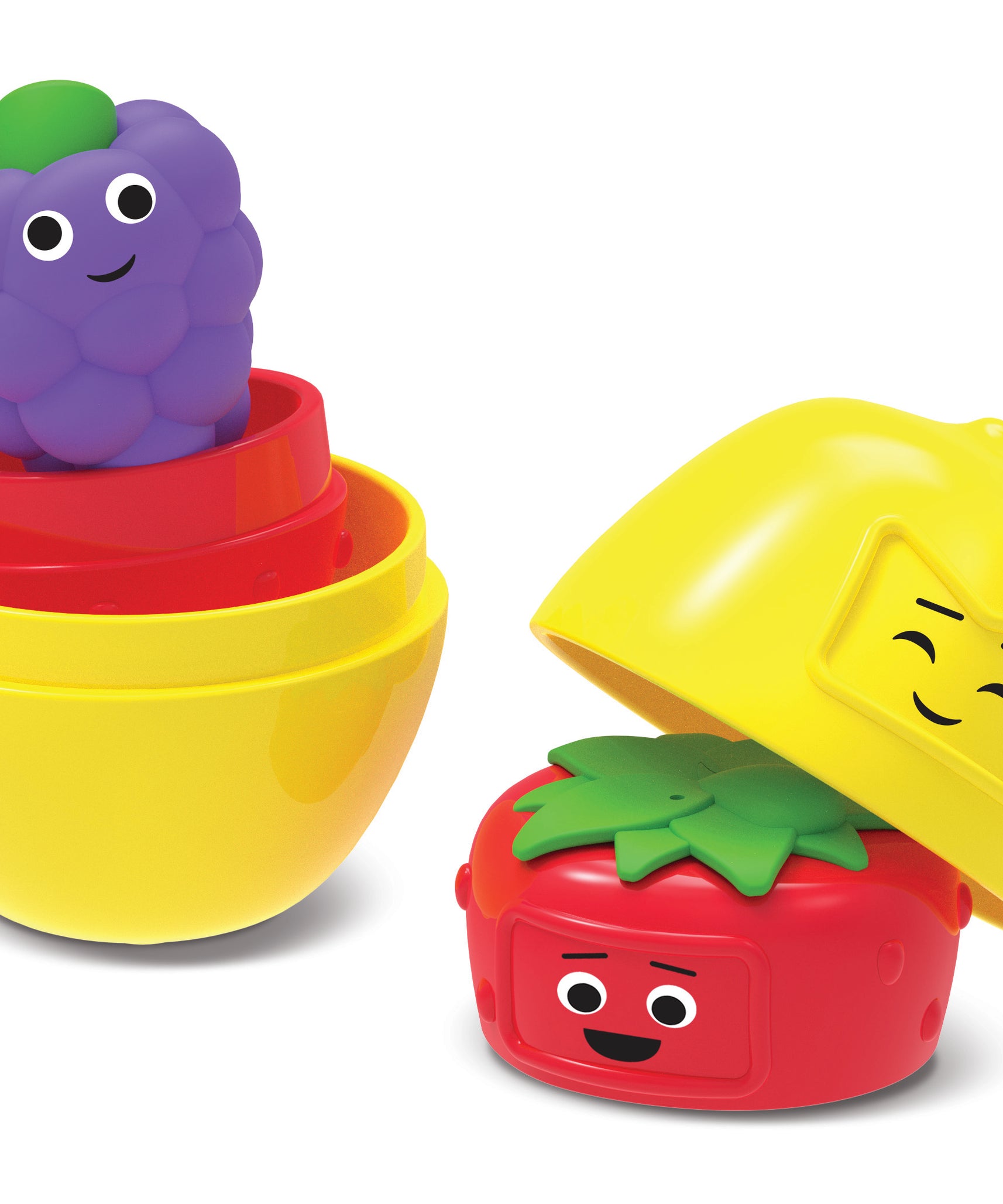 مجموعة أصدقاء الفاكهة المتداخلة من مجموعة موارد التعلم، لعبة التعلم العاطفي الاجتماعي واللعب الحسي، مجموعة من 9 قطع متداخلة مع فاكهة محببة ومشاعر، للأعمار من 18 شهرًا فأكثر