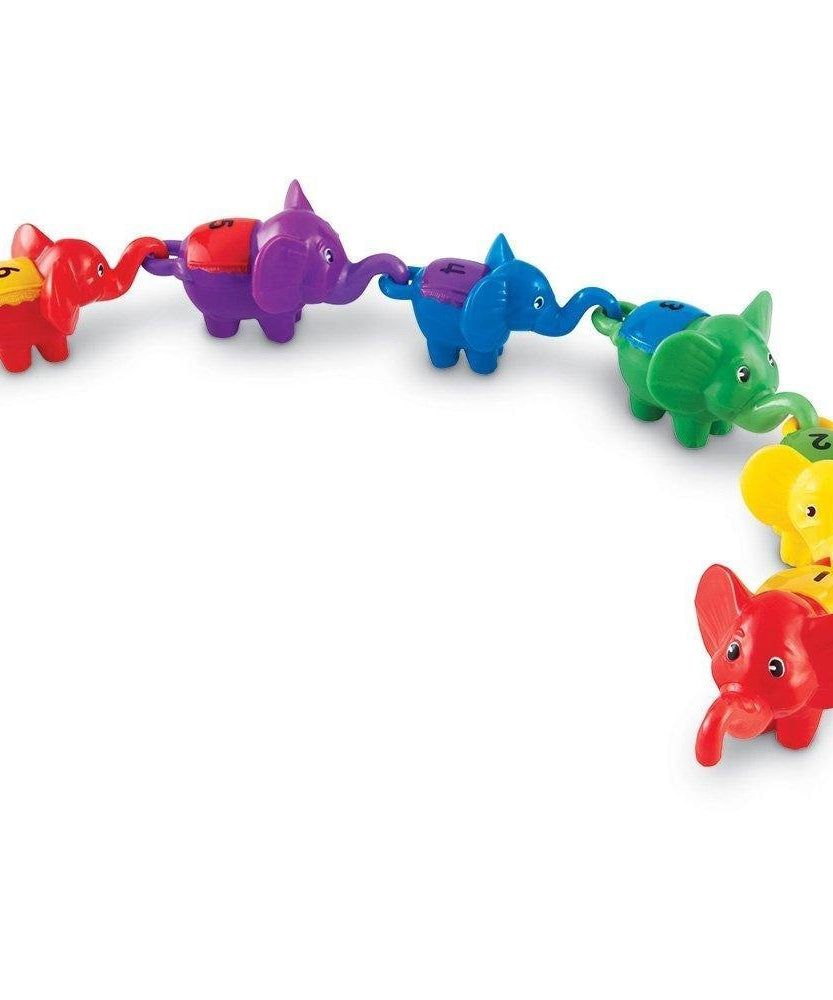Learning Resources Snap 'n' Learn Counting Elephants, Set of 10 Educational Linking Elephants for Number & Colour Recognition, Fine Motor Skills Toy for Toddlers, Ages 2+