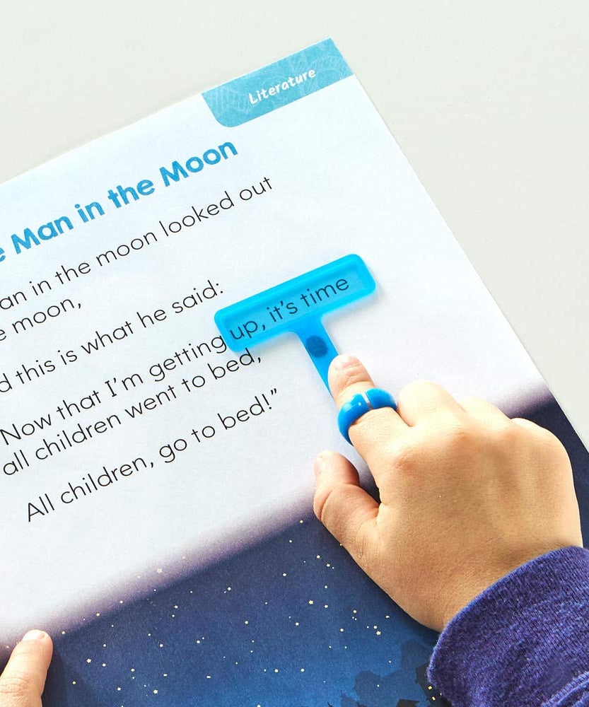 Learning Resources FingerFocus Highlighter, Wearable Reading Aid for Kids, Helps Improve Focus & Tracking, Includes 4 Interchangeable Colored Wands