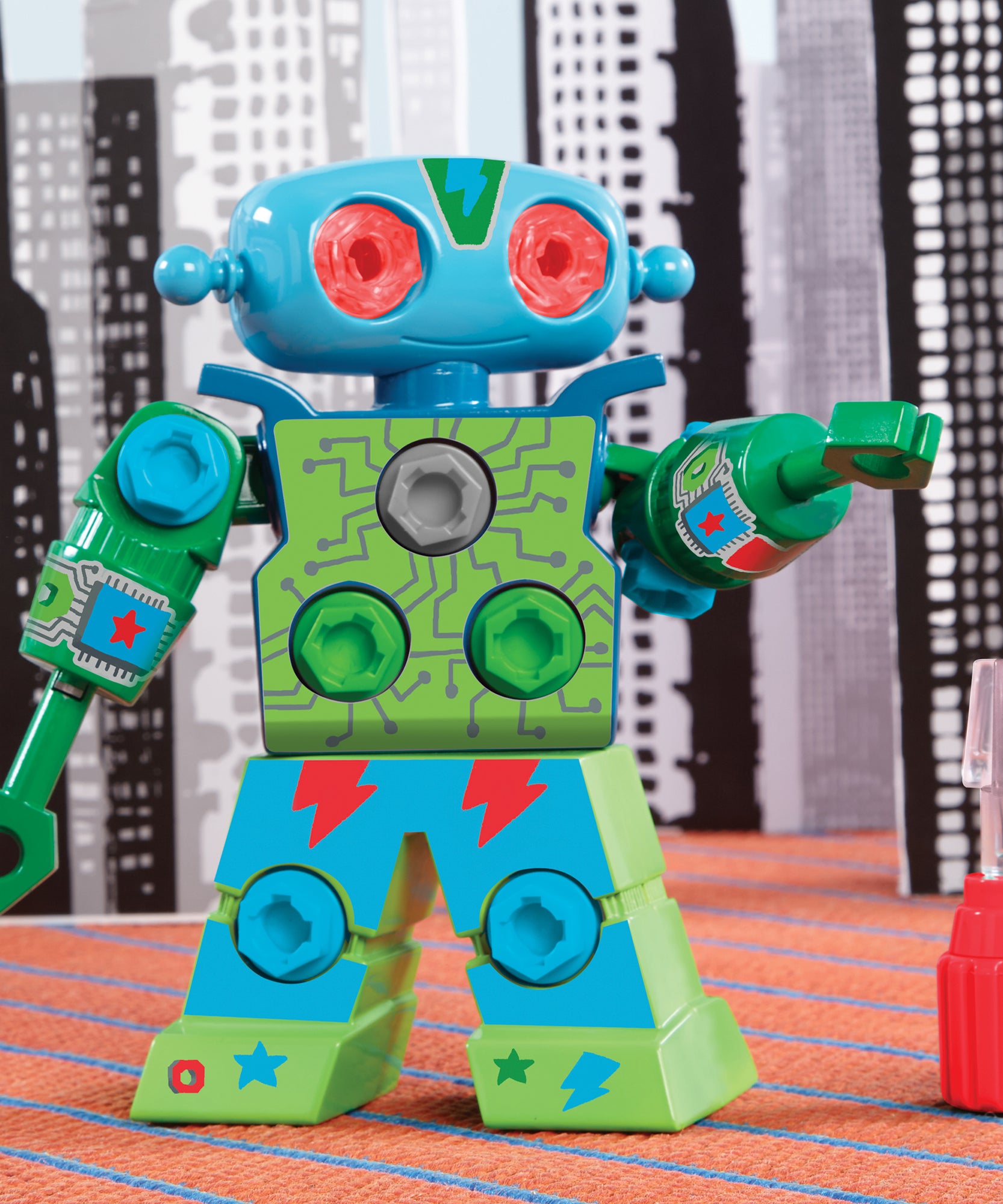 موارد التعلم - تصميم وحفر روبوت، لعبة بناء للأطفال
