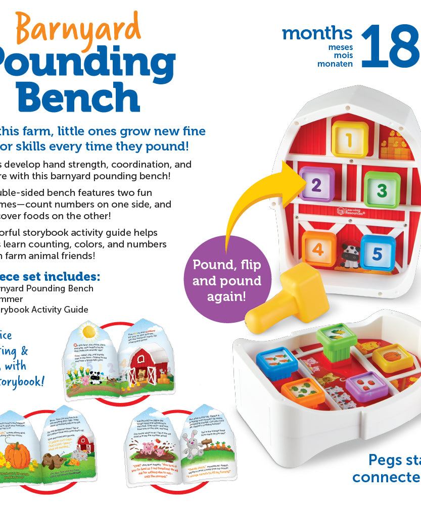 لعبة مقعد الدق في الفناء من Learning Resources مع كتاب قصصي للأطفال الصغار من عمر 18 شهرًا فما فوق