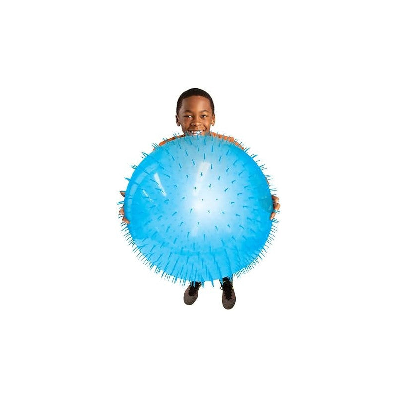كرة الفقاعات المضحكة من وابل سوبر، زرقاء، كرة فقاعات قابلة للنفخ ذات شائكة 20 بوصة للأطفال، للعب في الأماكن المغلقة والمفتوحة، للأعمار من 3 سنوات فما فوق، فقاعات