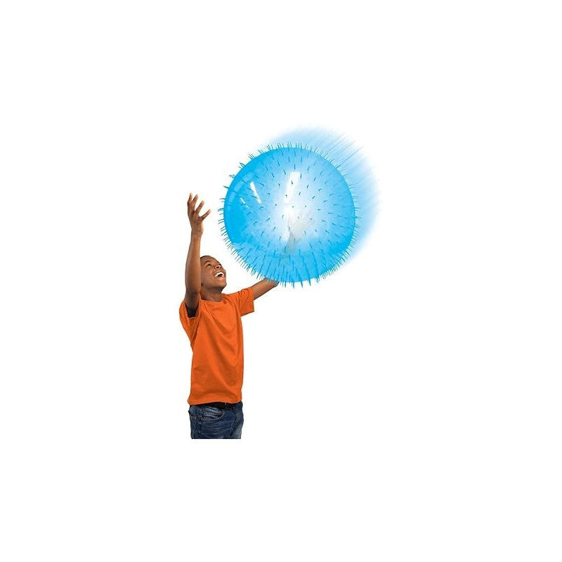 كرة الفقاعات المضحكة من وابل سوبر، زرقاء، كرة فقاعات قابلة للنفخ ذات شائكة 20 بوصة للأطفال، للعب في الأماكن المغلقة والمفتوحة، للأعمار من 3 سنوات فما فوق، فقاعات