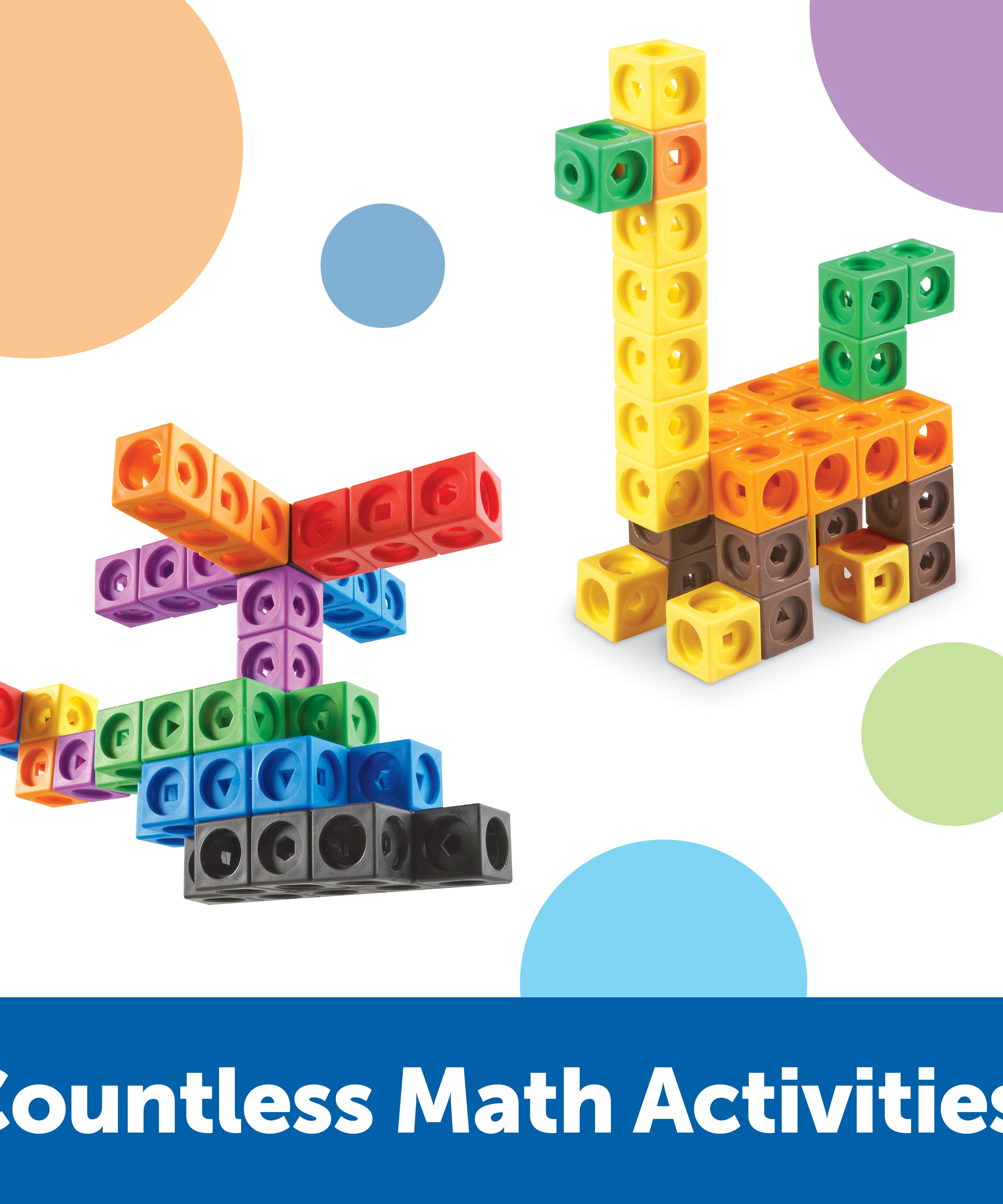 مجموعة مكعبات MathLink من Learning Resources، مكونة من 1000 مكعب، تمارين عملية في الرياضيات، تنمية المهارات الحركية الدقيقة، 10 ألوان، مثالية للعد والتجميع والأنماط، للأعمار من 5 سنوات فما فوق، تتضمن دليل الأنشطة