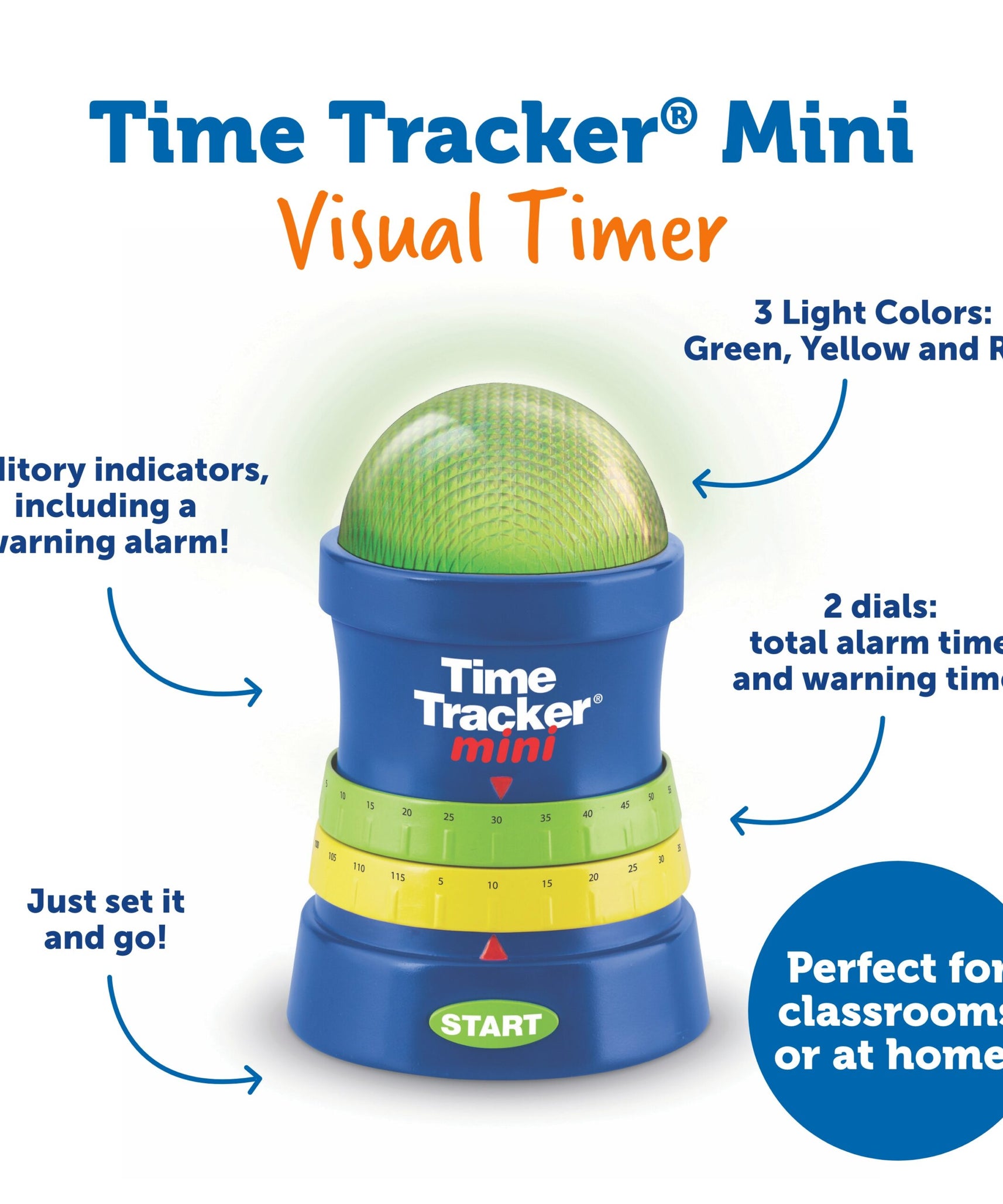 جهاز تتبع الوقت الصغير من Learning Resources، مؤقت بصري وسمعي للأطفال مع مستوى صوت قابل للتعديل ووظائف متعددة (للأعمار من 3 سنوات فما فوق)